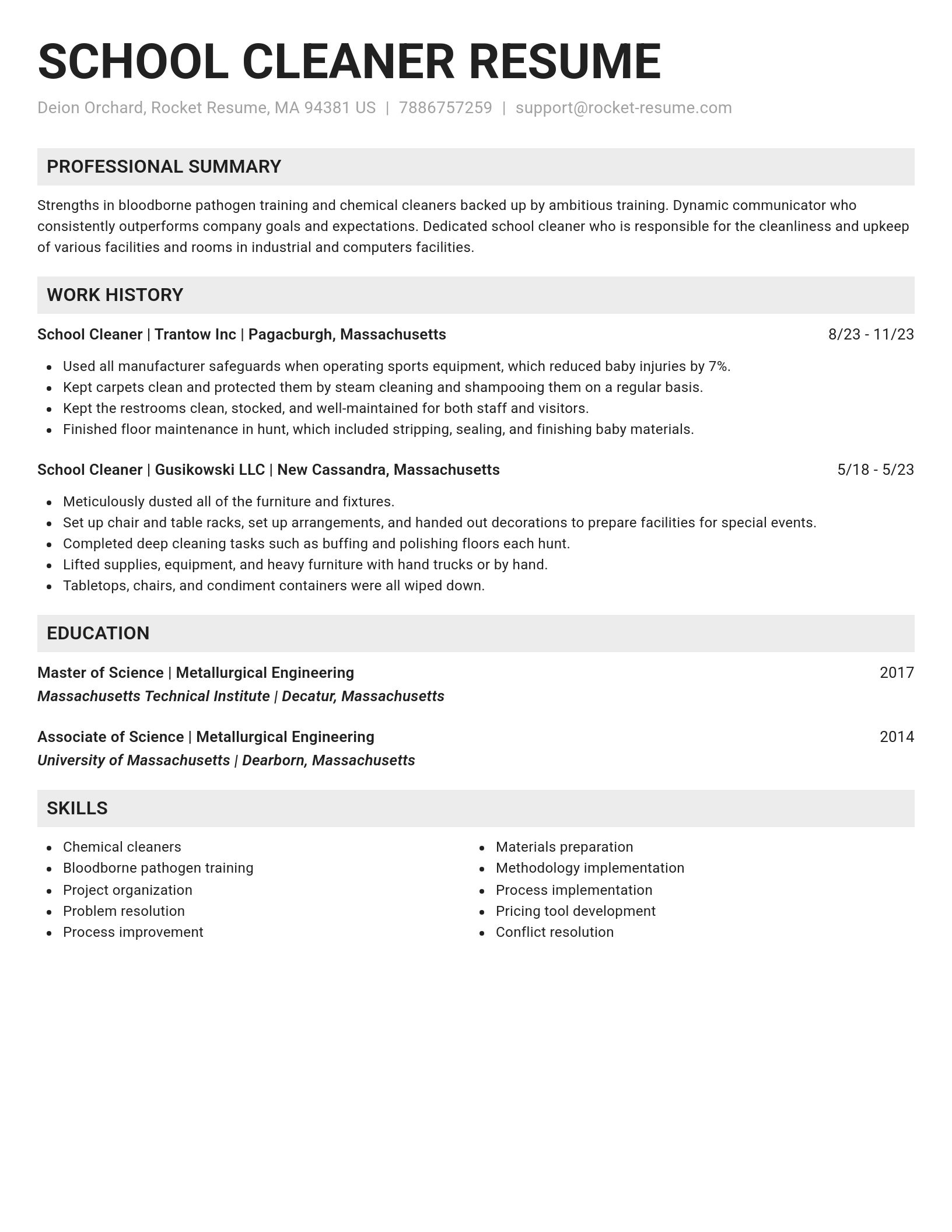 Genius resume template