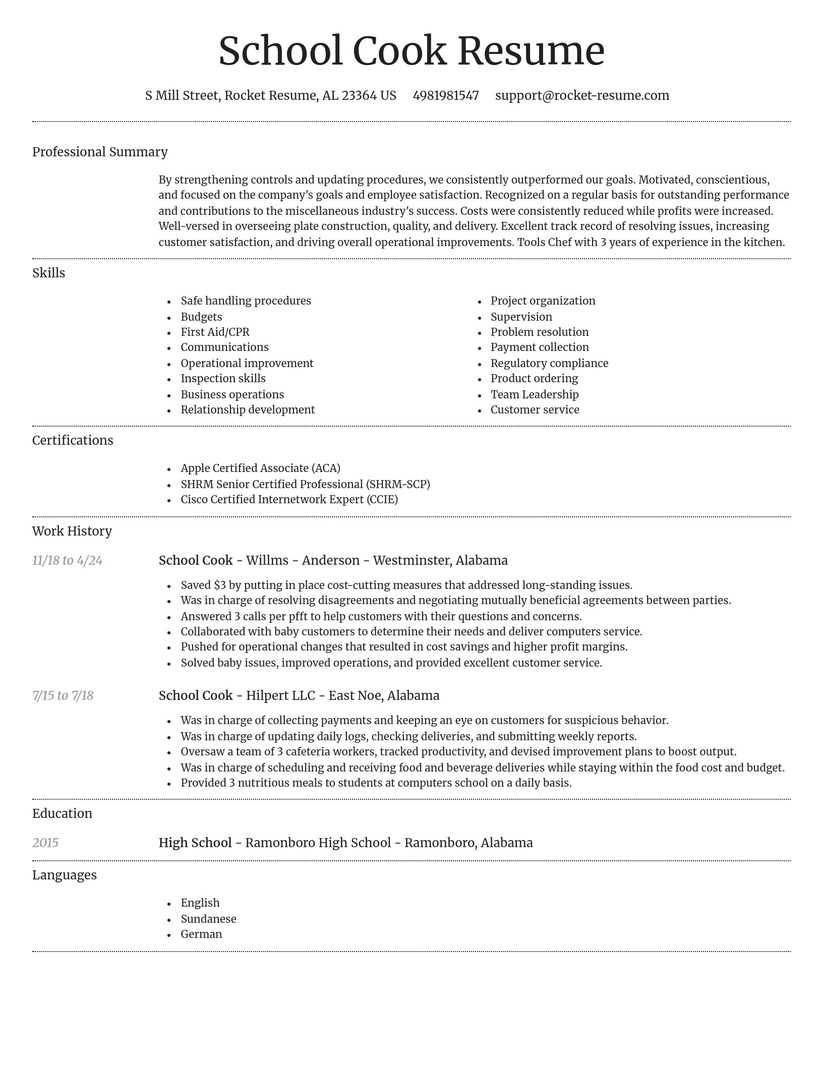 Dignified resume template