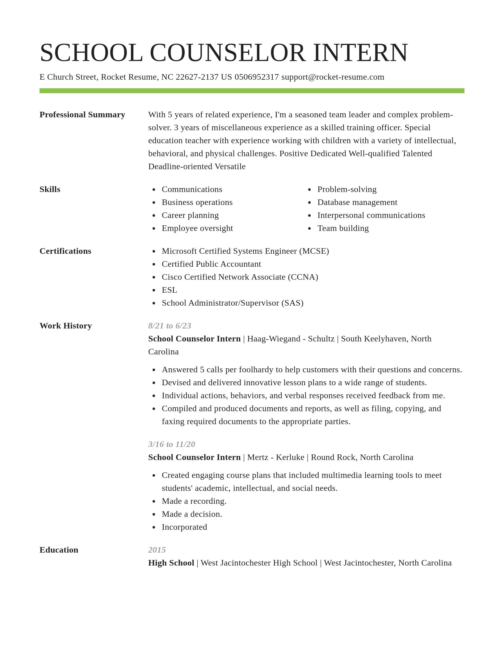 Smart resume template