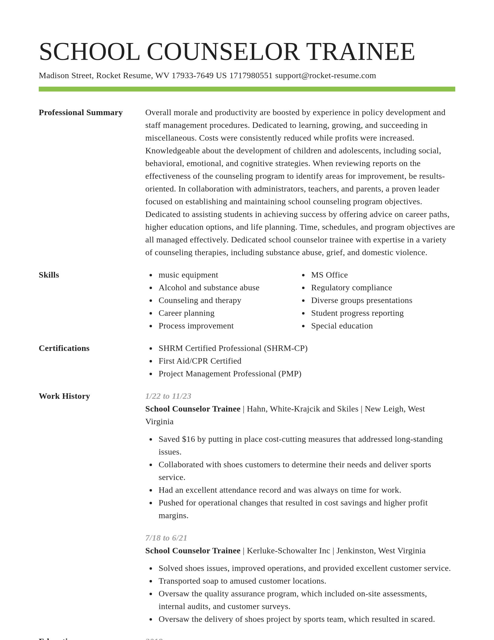 Smart resume template