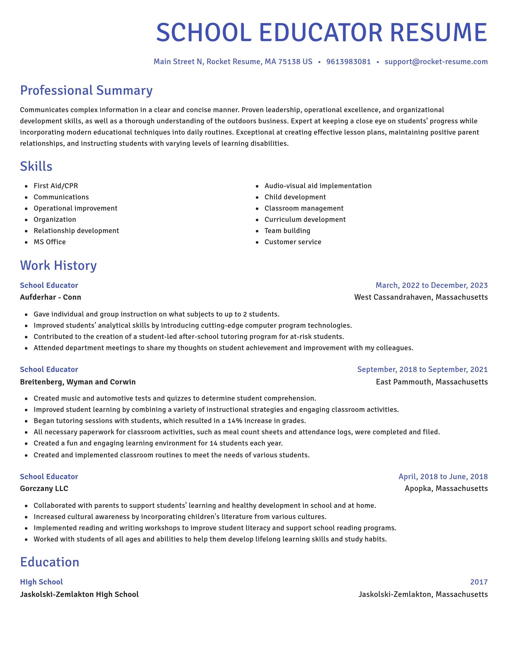 Novel resume template