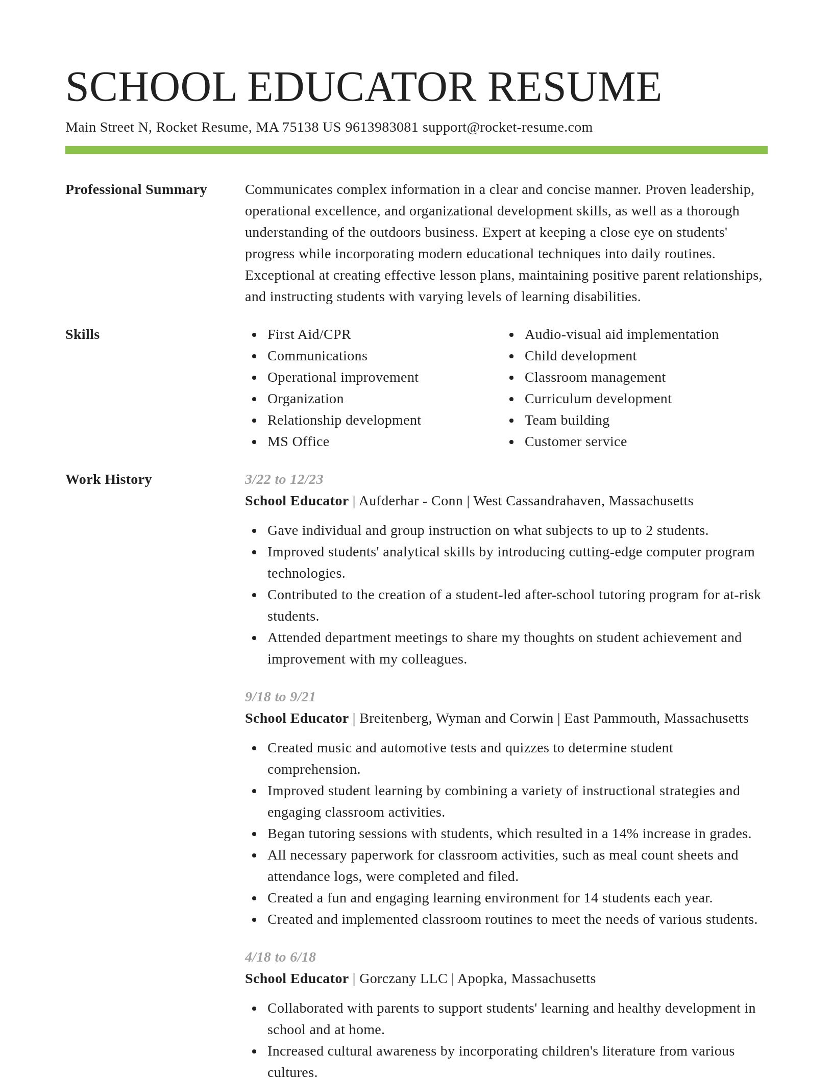 Smart resume template