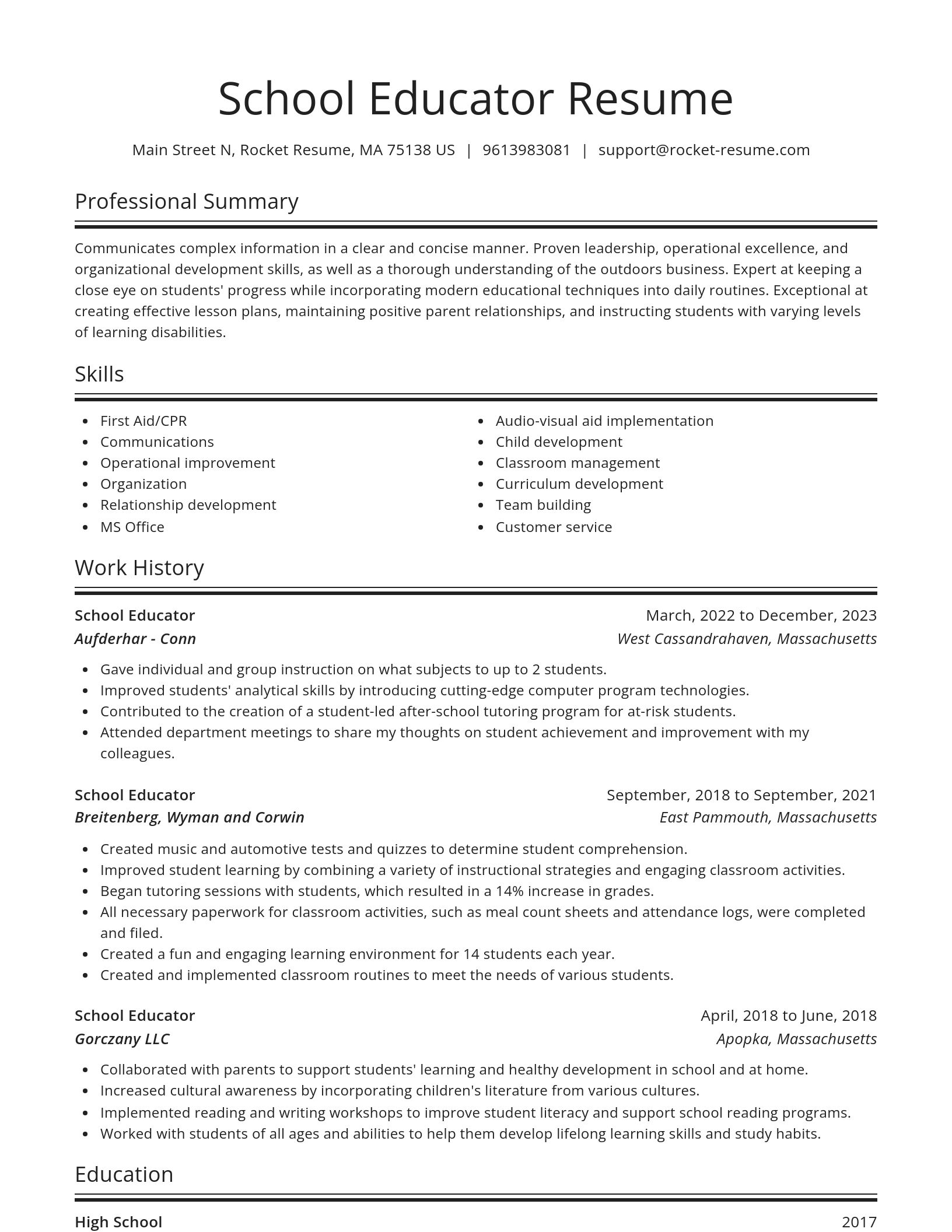 Spotlight resume template