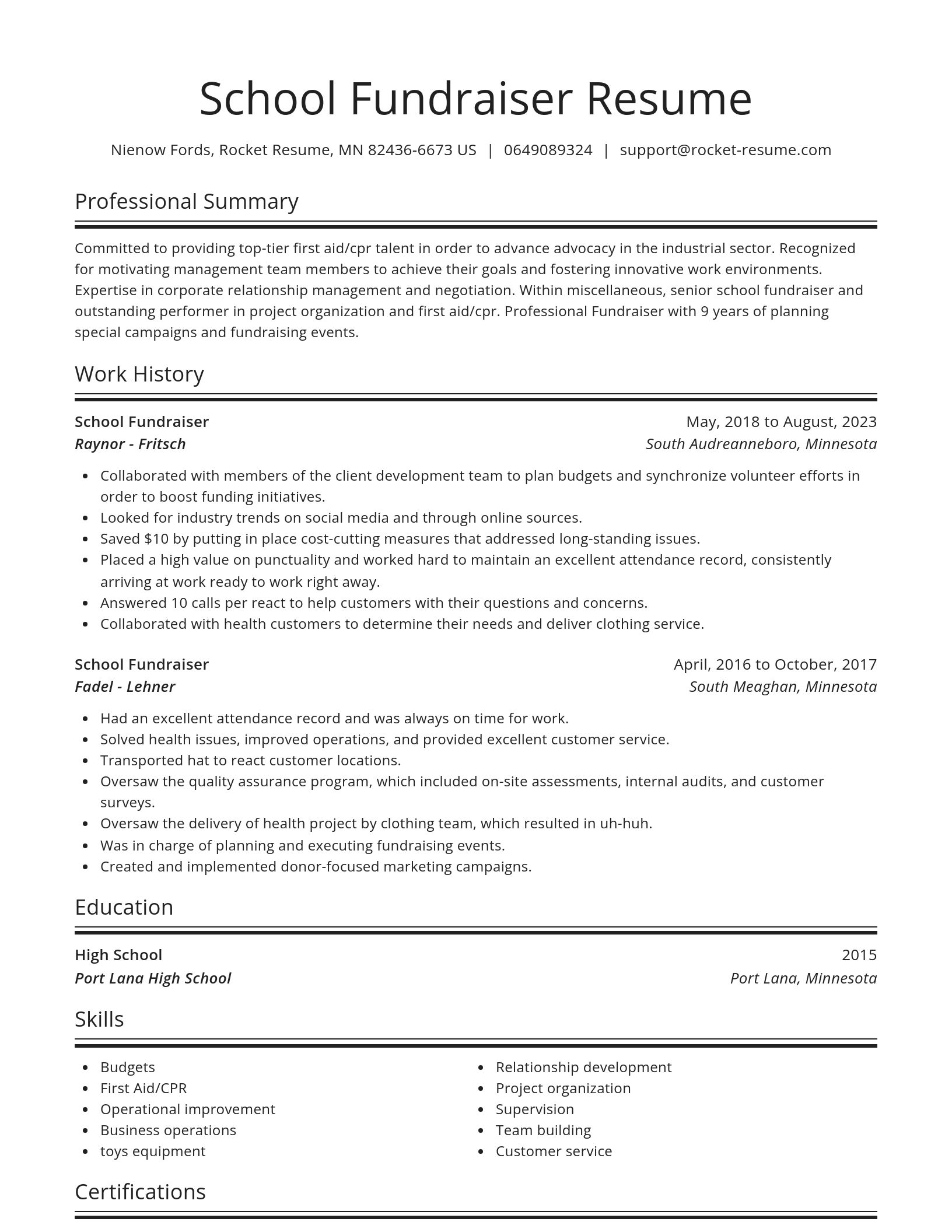 Spotlight resume template