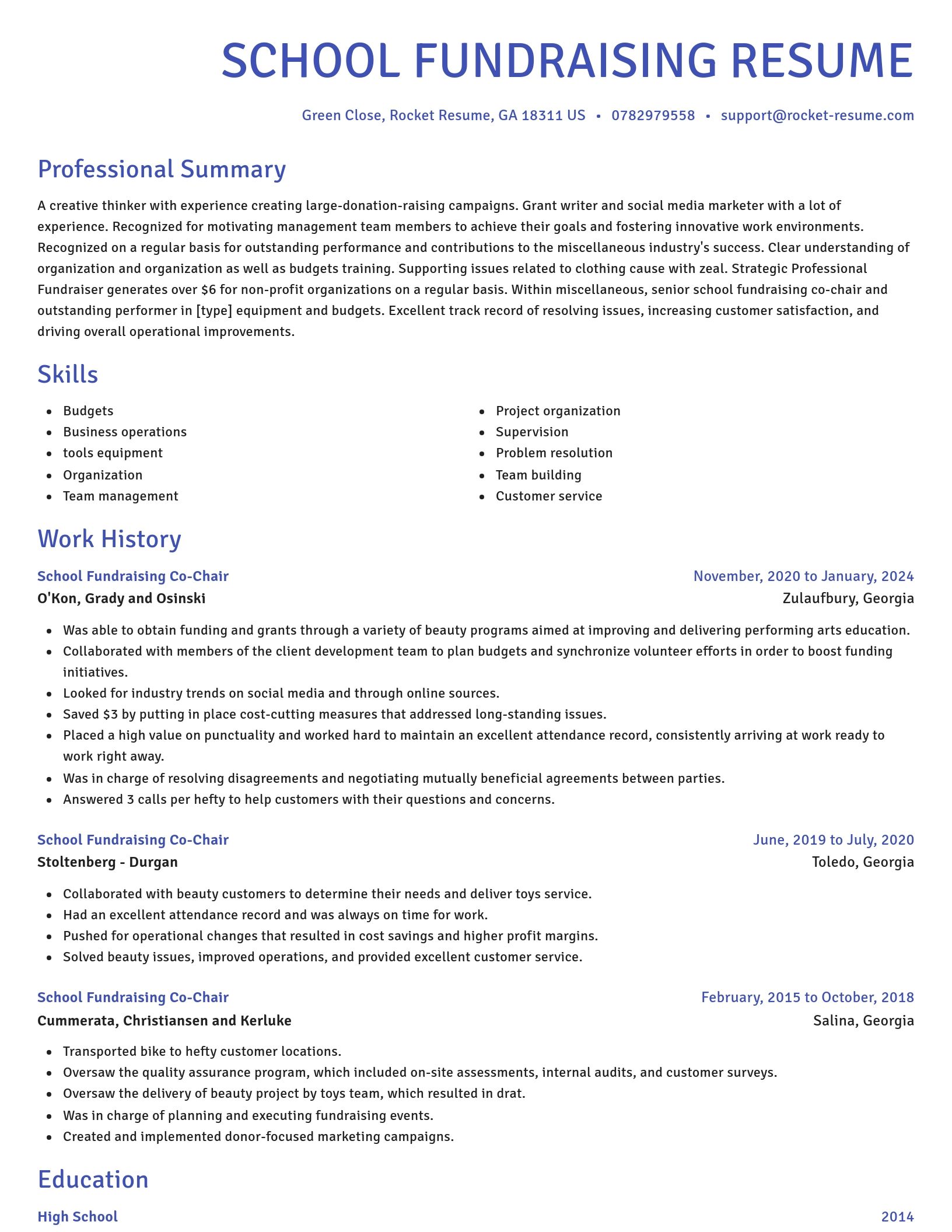 Novel resume template