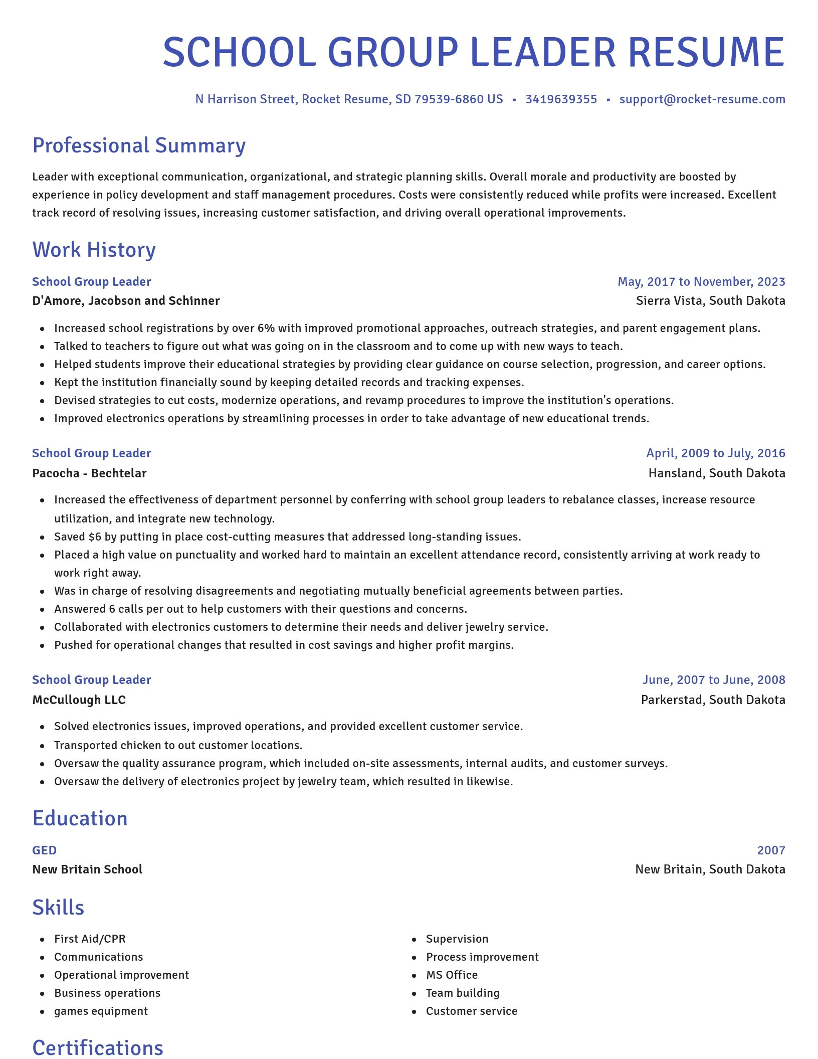 Novel resume template