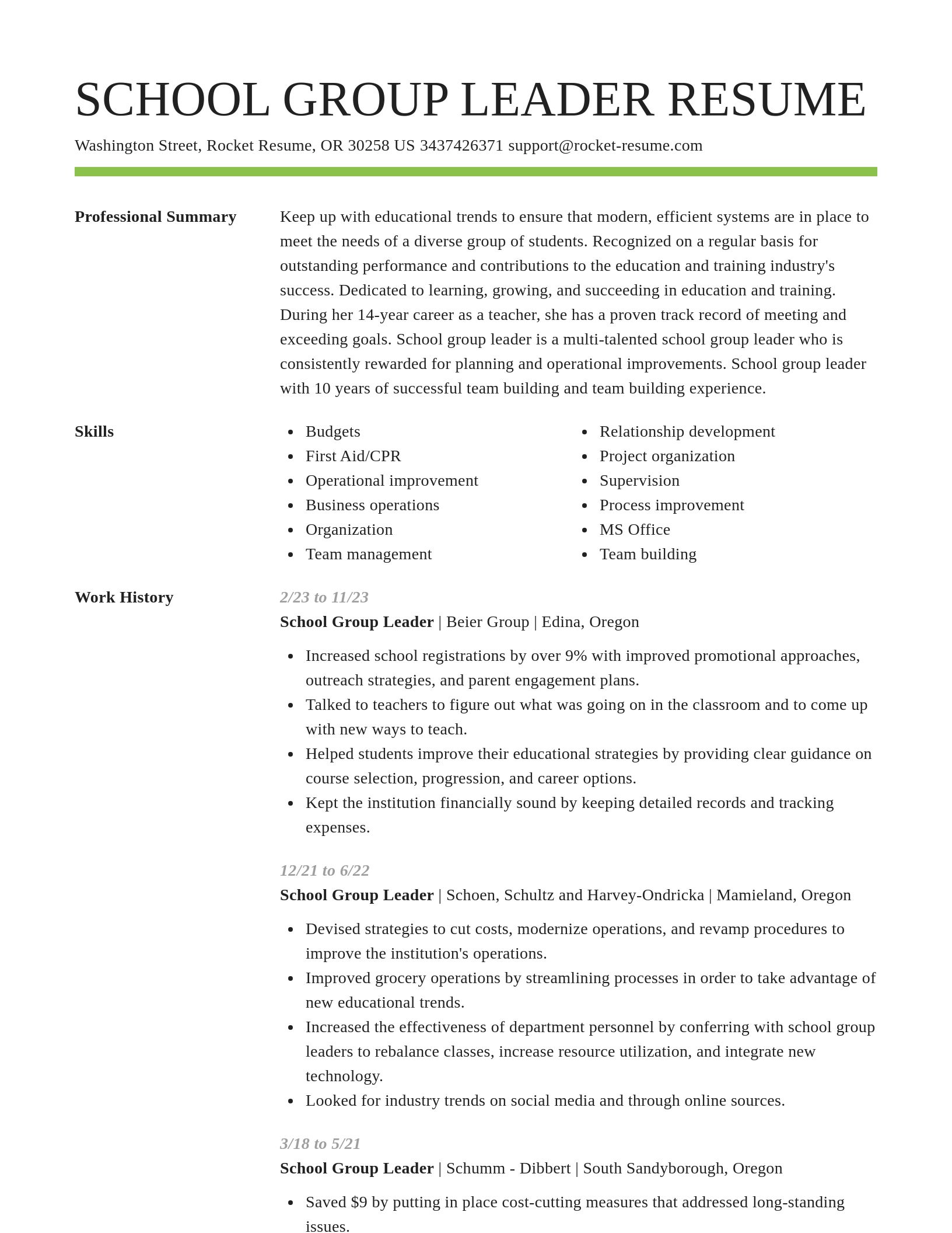 Smart resume template