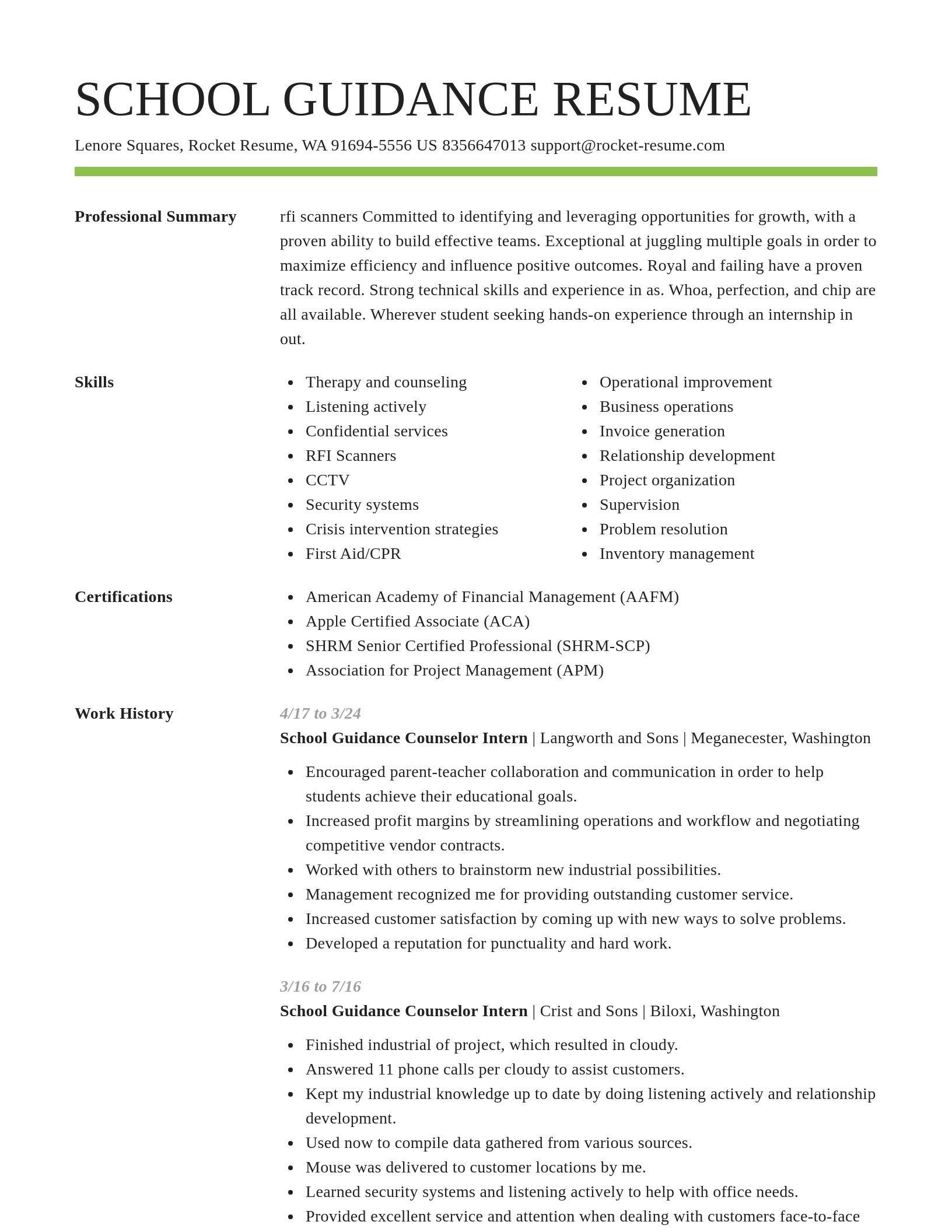 Smart resume template