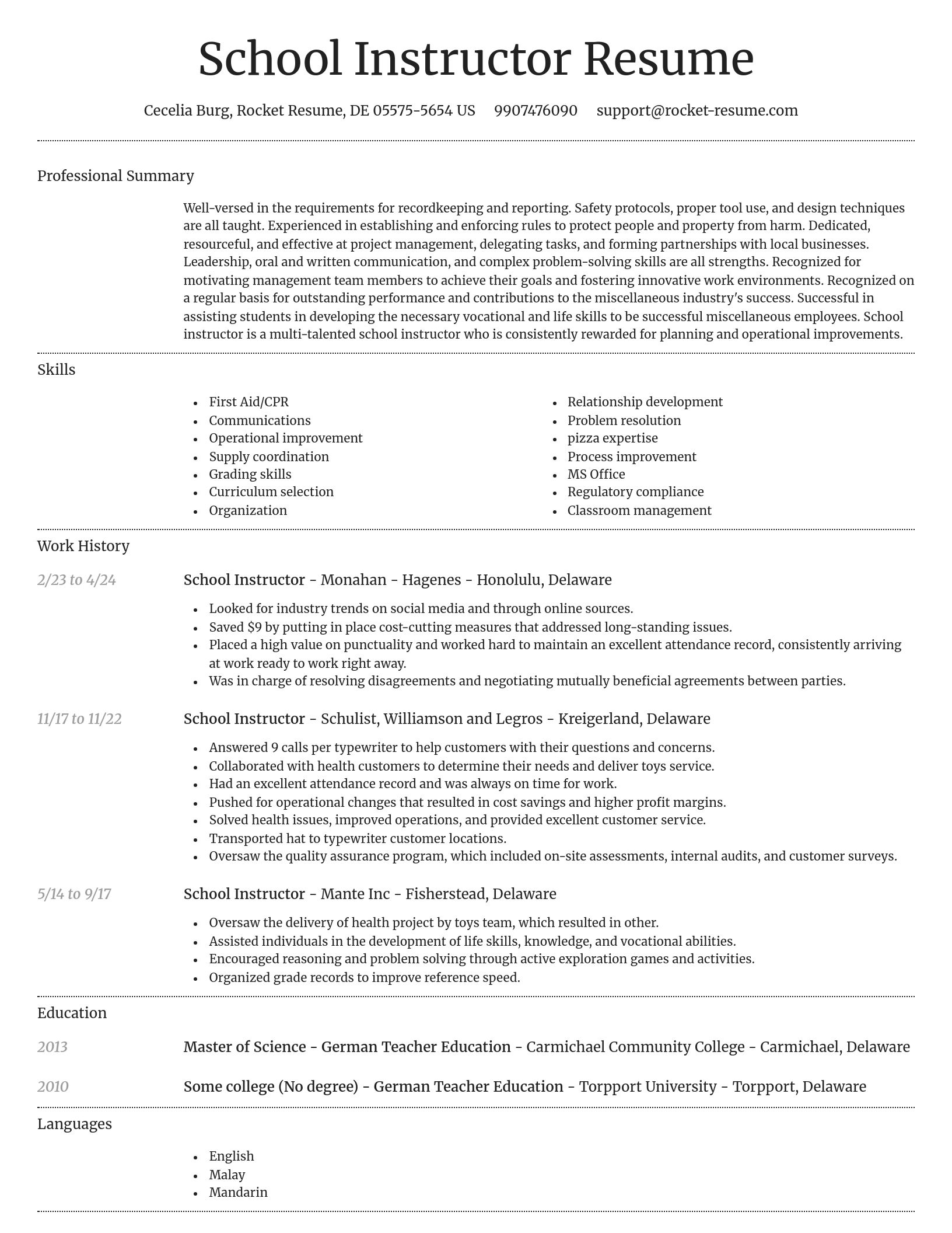 Dignified resume template