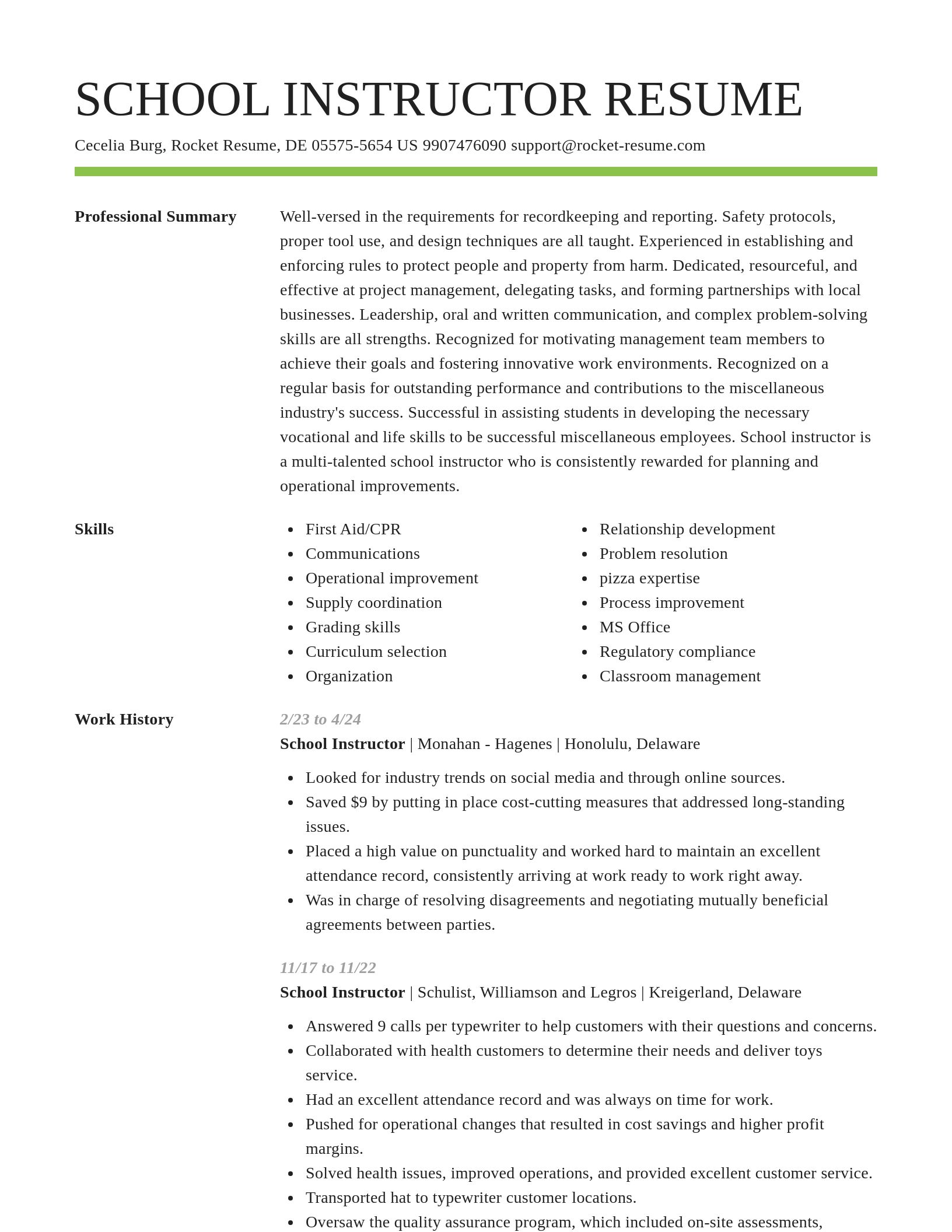 Smart resume template