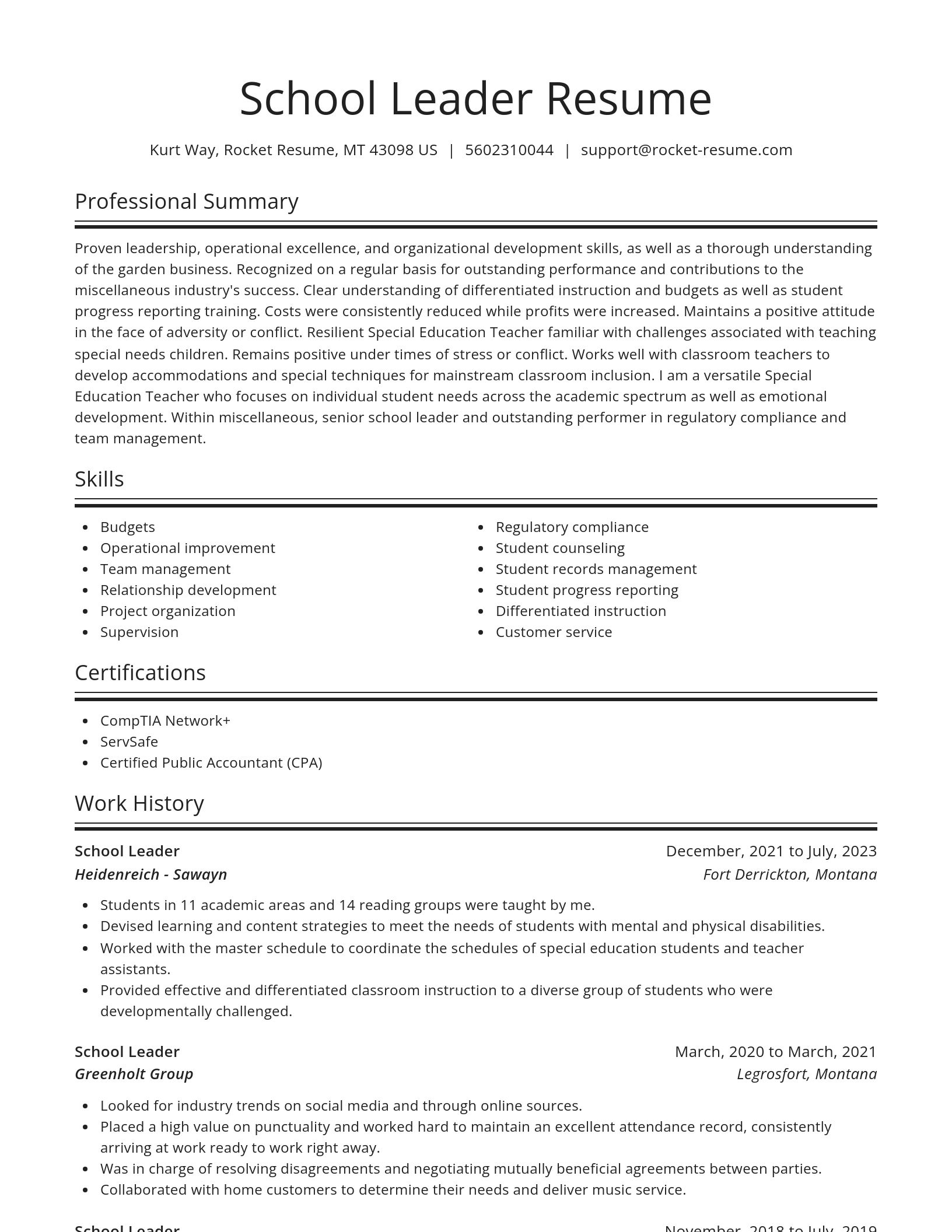 Spotlight resume template