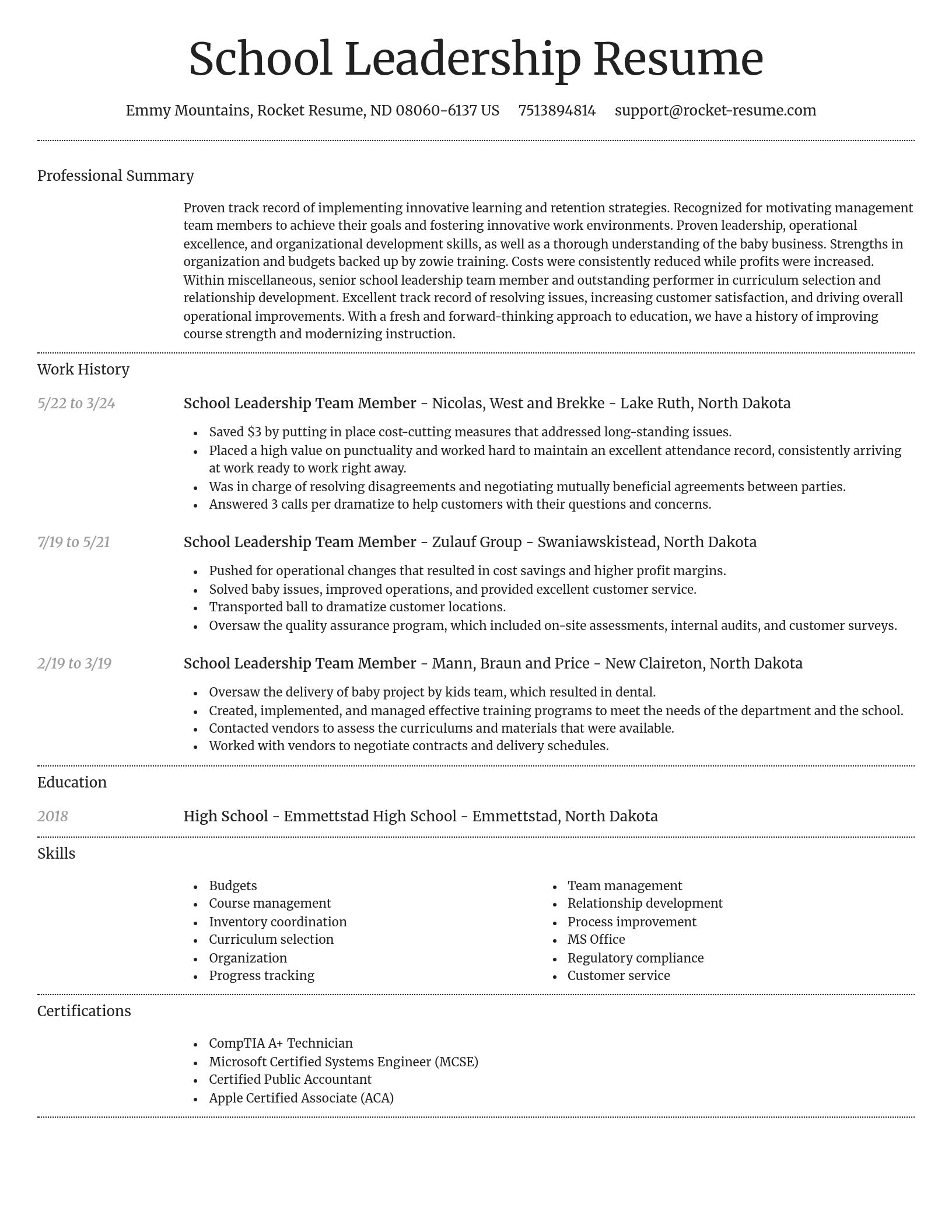Dignified resume template
