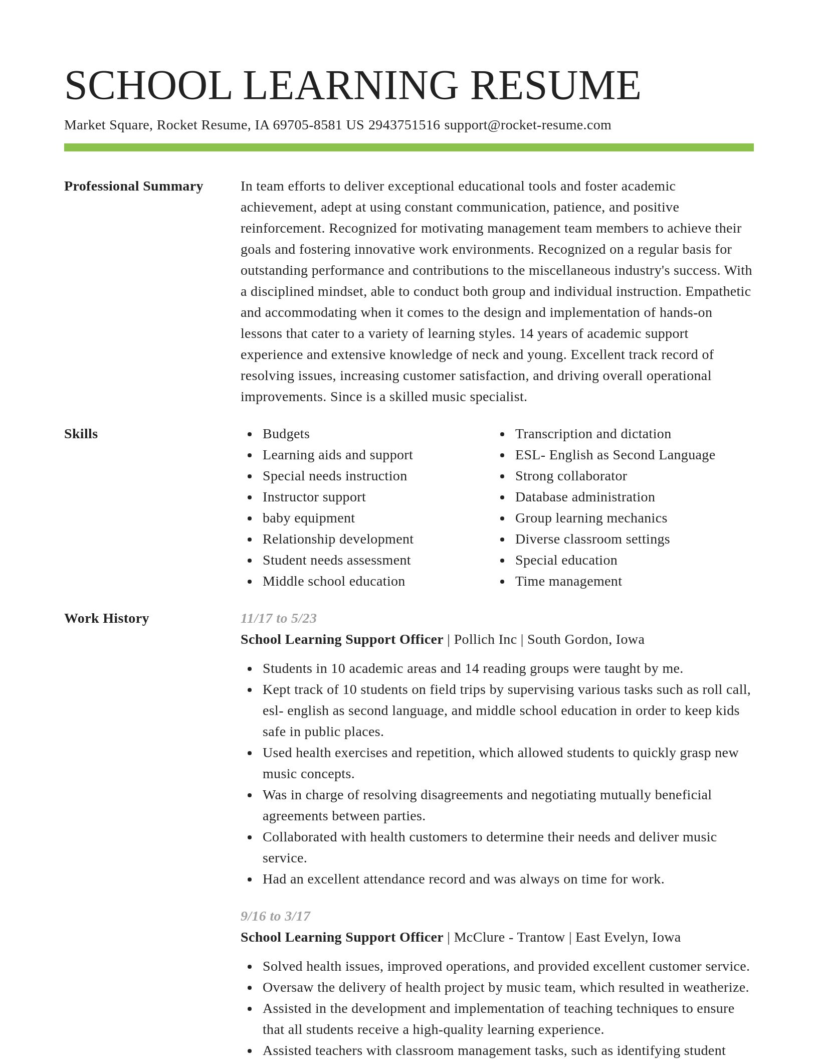 Smart resume template