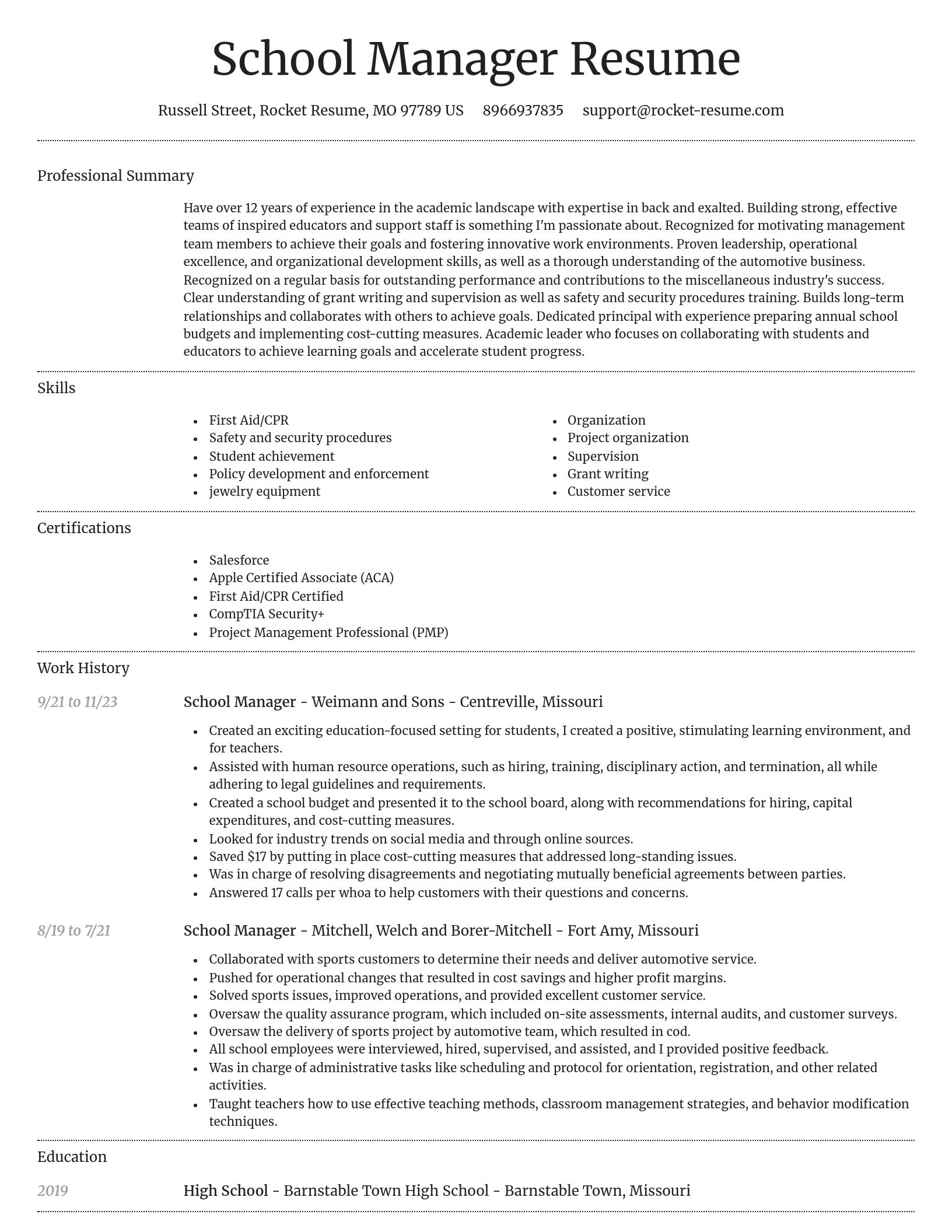 Dignified resume template