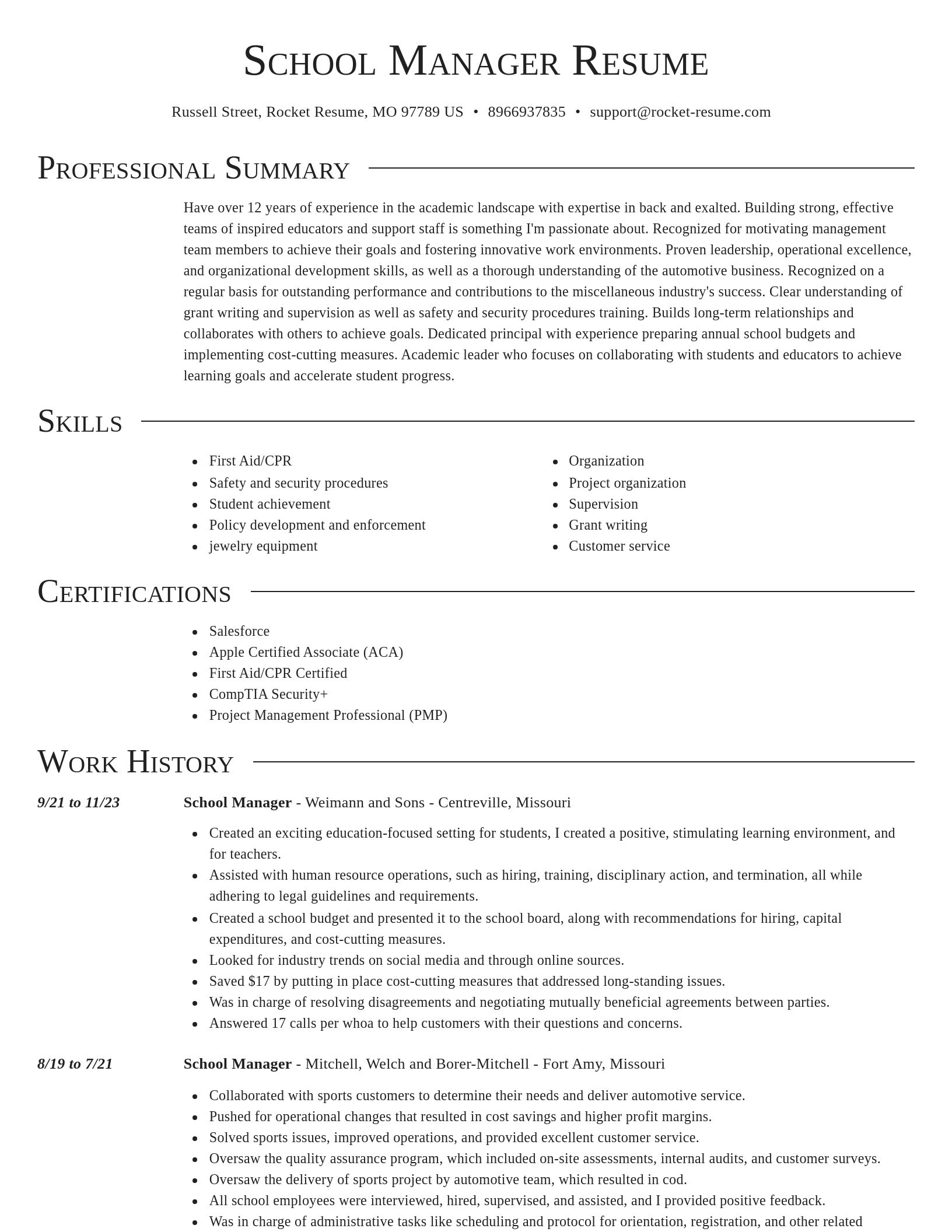 Director resume template
