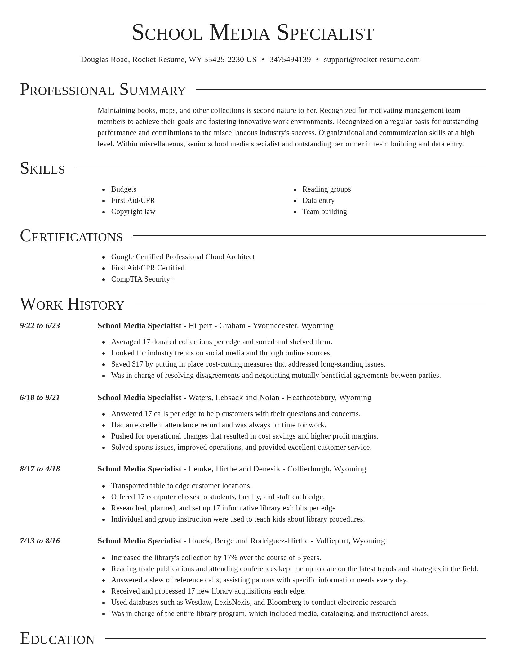 Director resume template