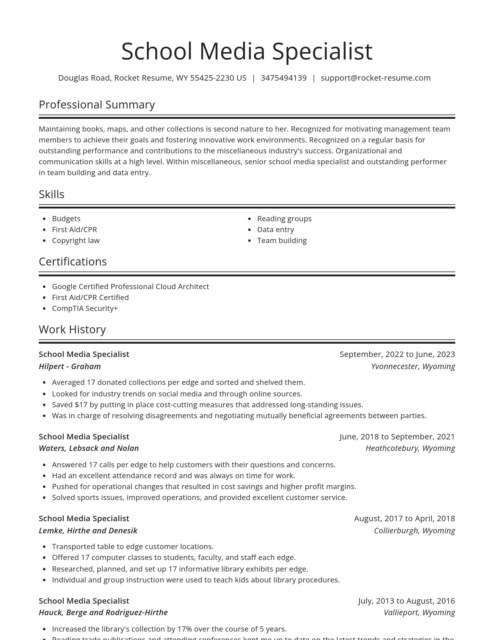 Spotlight resume template