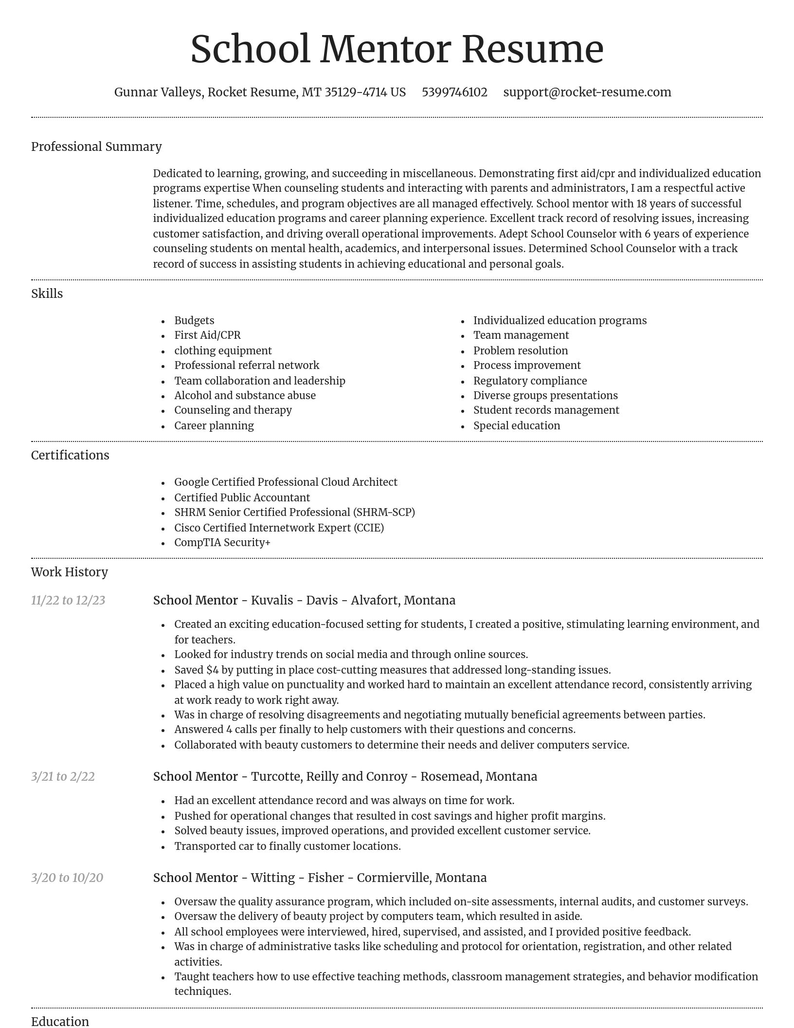Dignified resume template