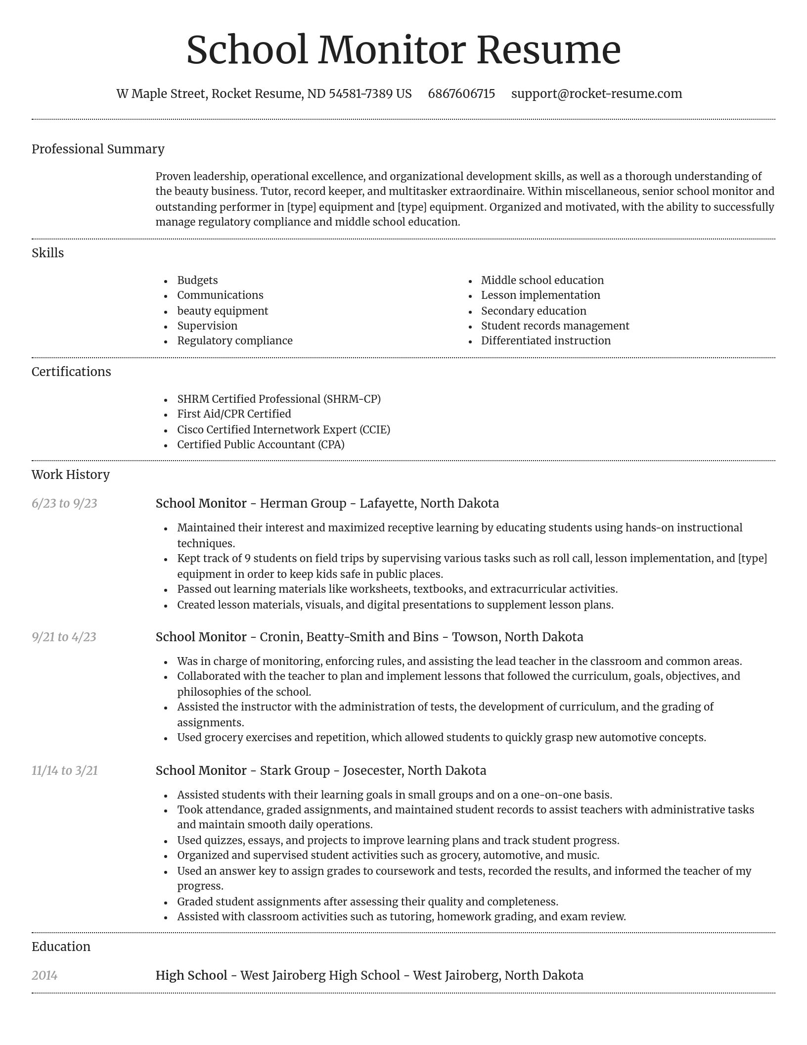 Dignified resume template
