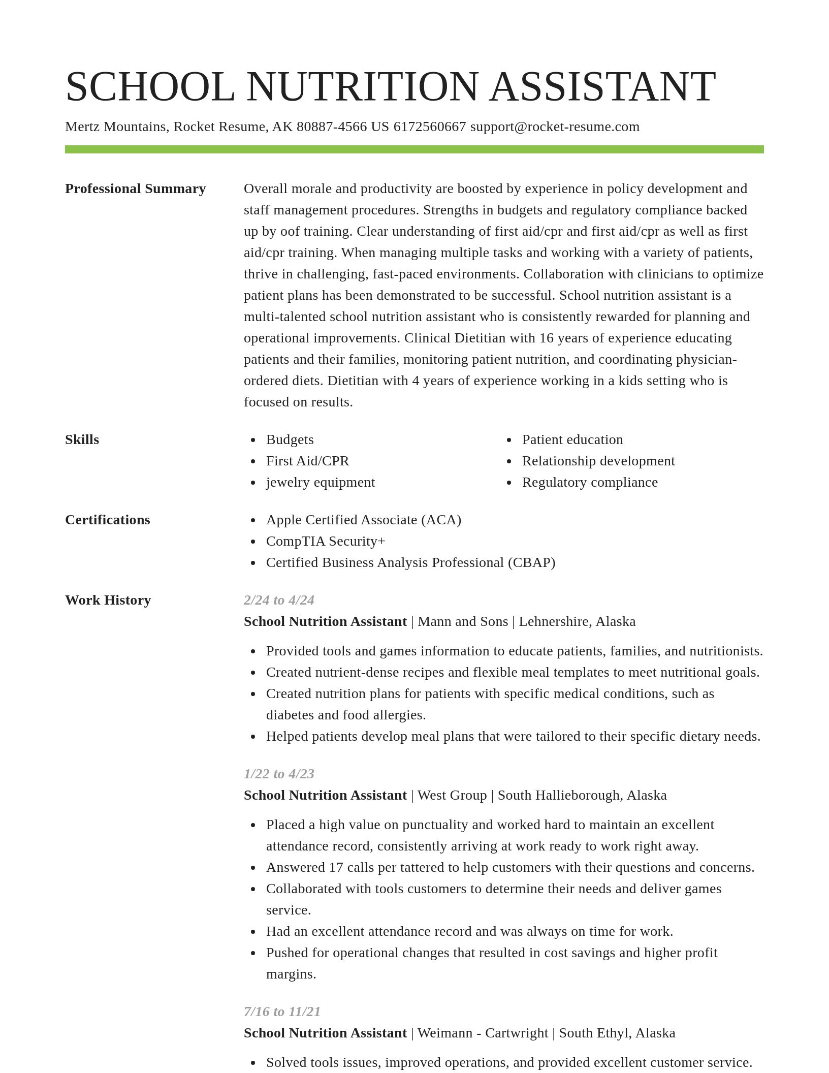 Smart resume template