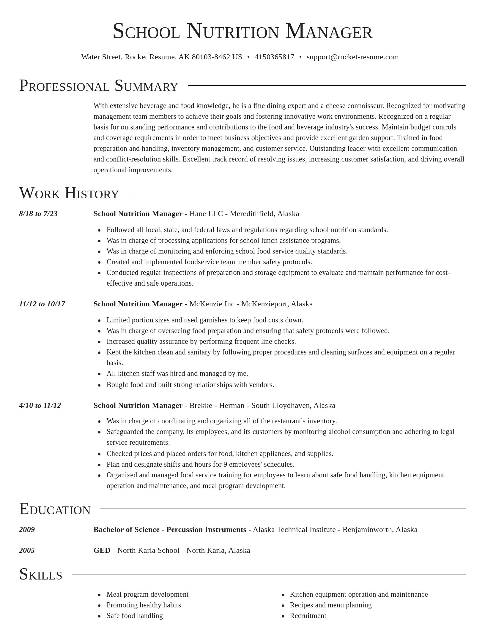 Director resume template