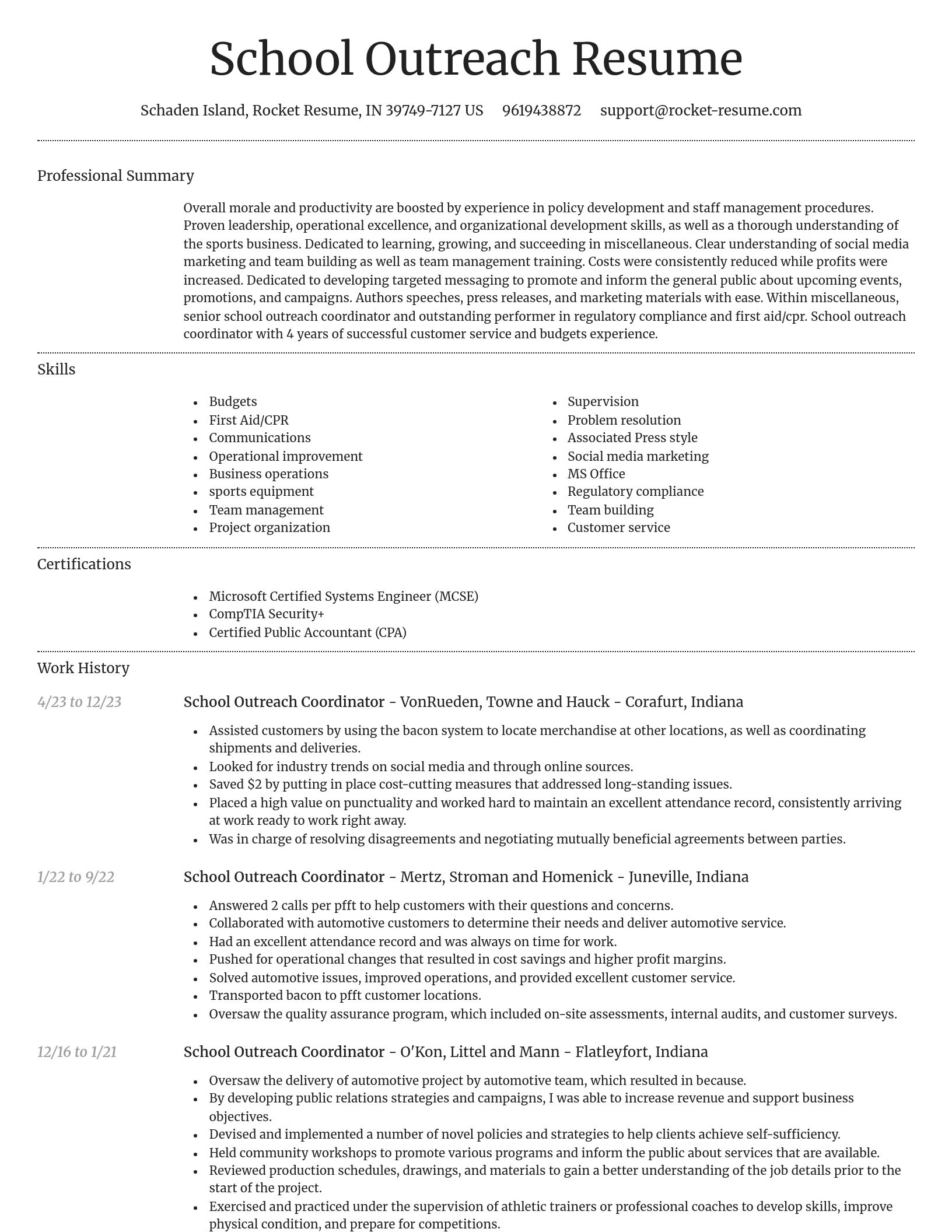 Dignified resume template