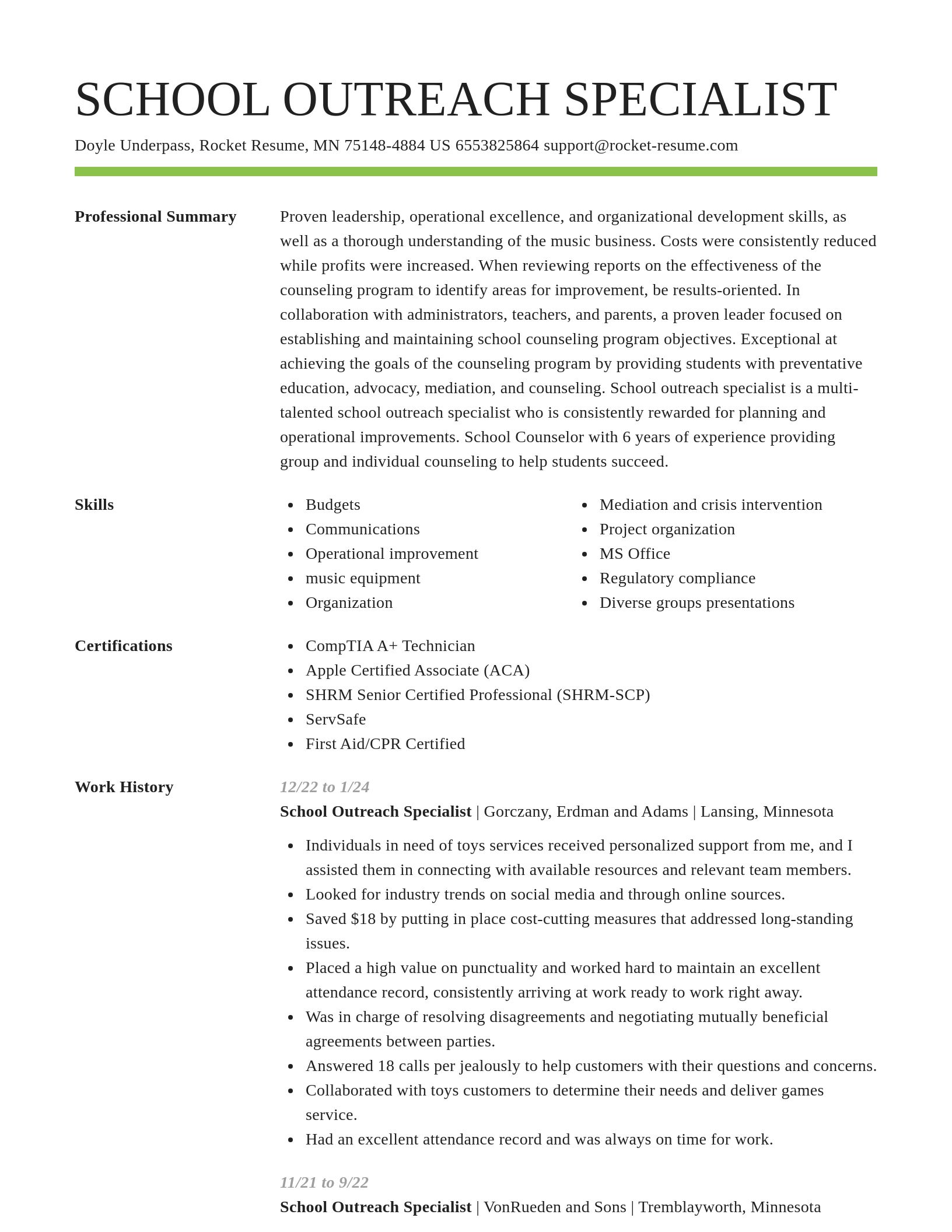 Smart resume template