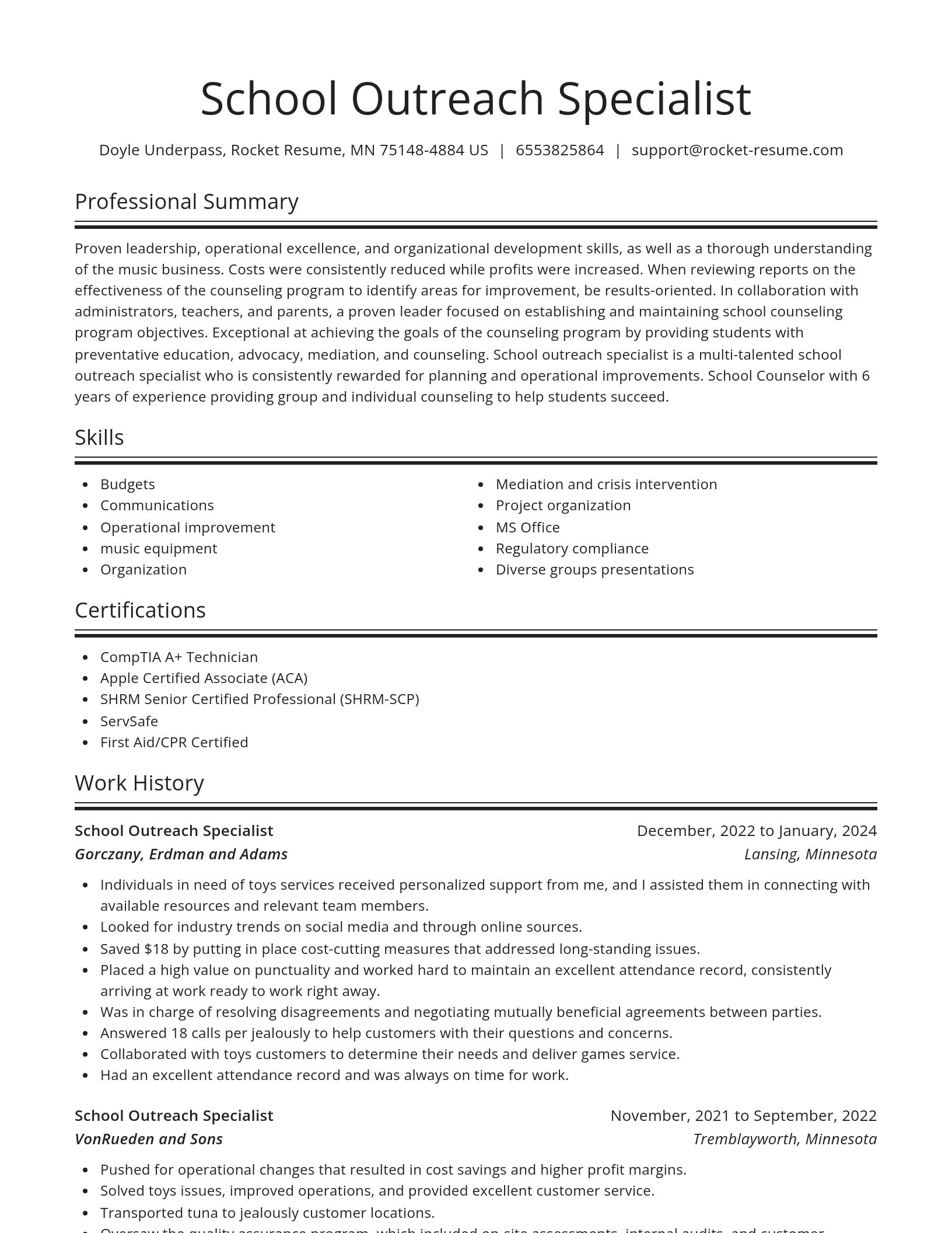 Spotlight resume template