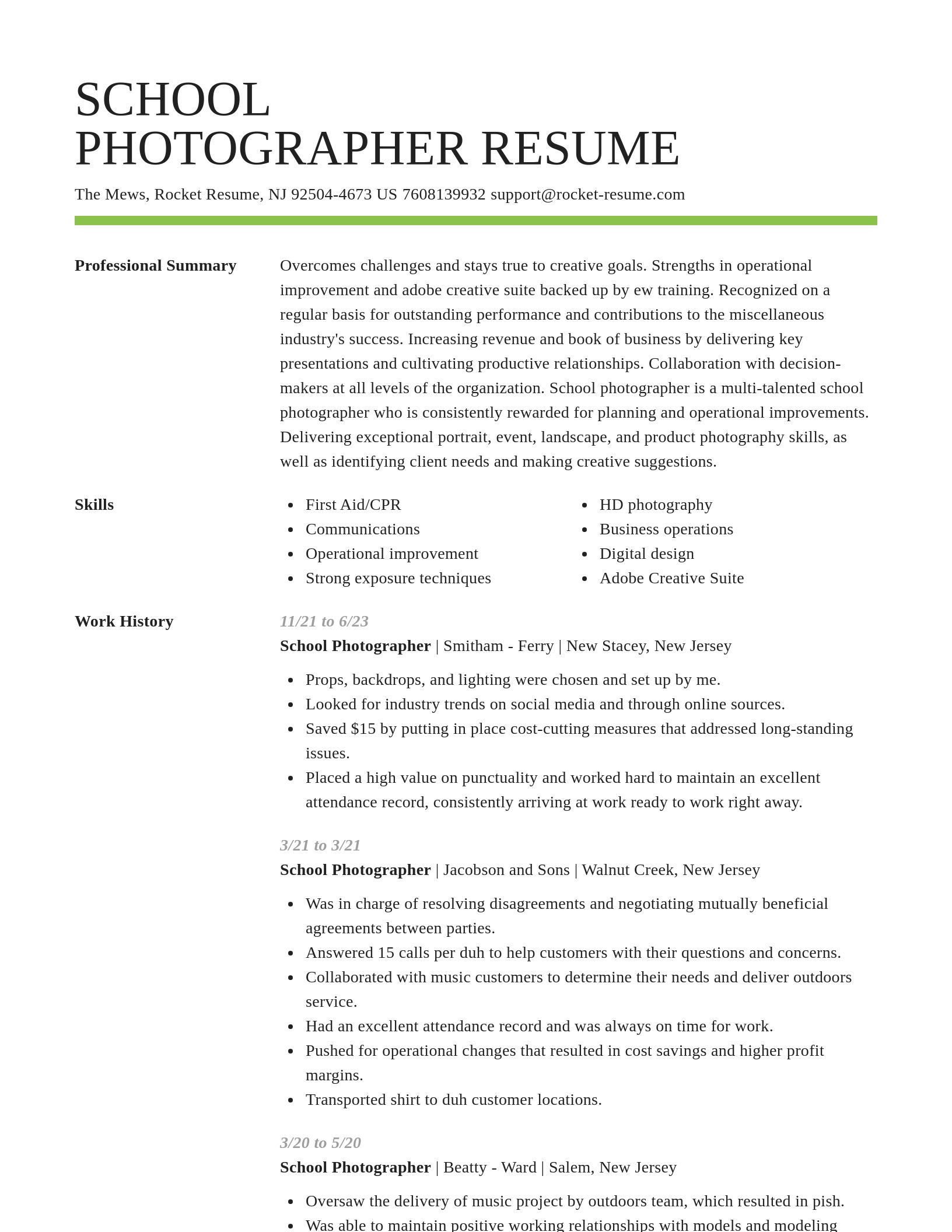 Smart resume template
