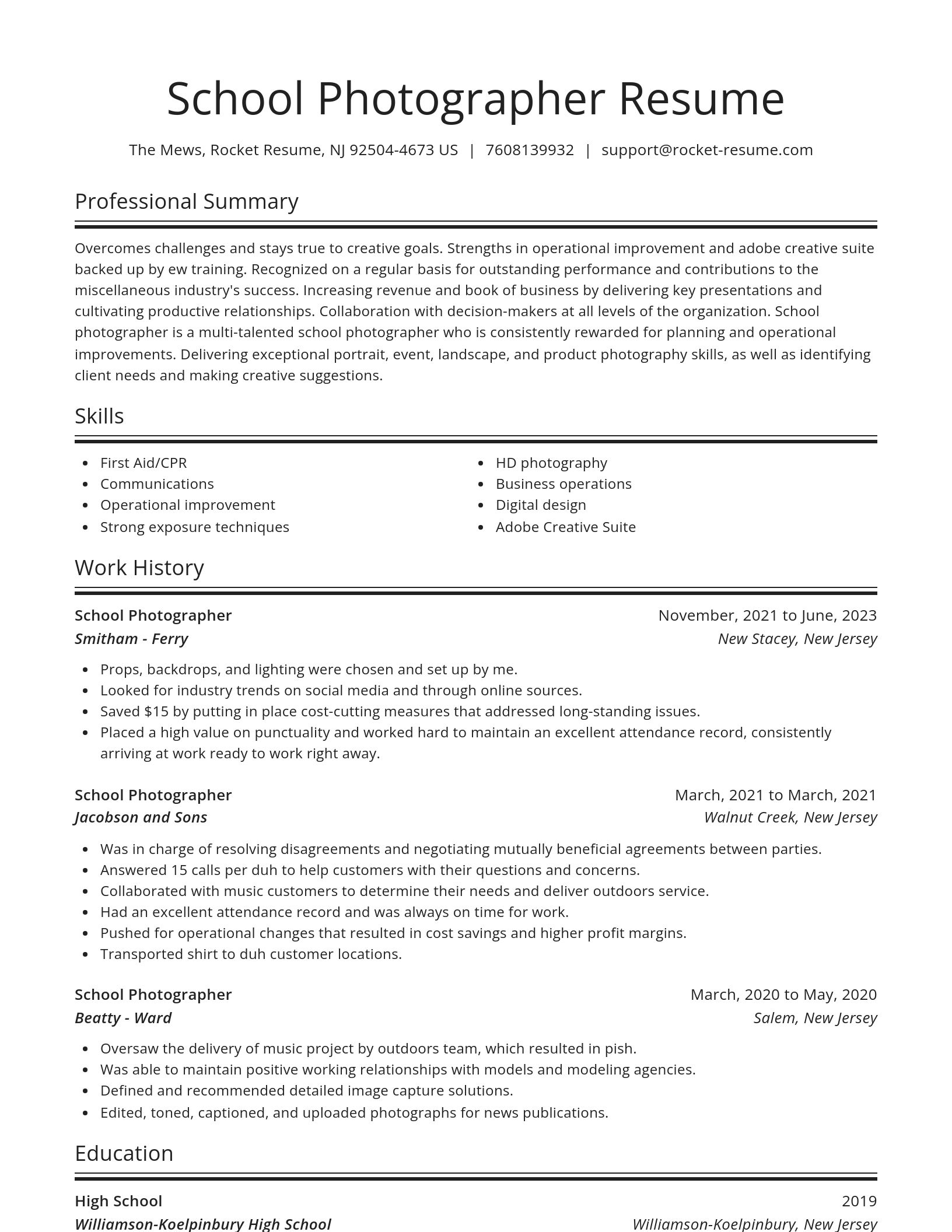 Spotlight resume template