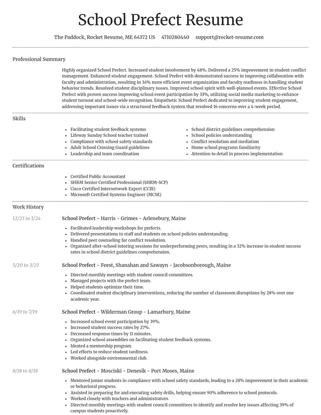 Dignified resume template