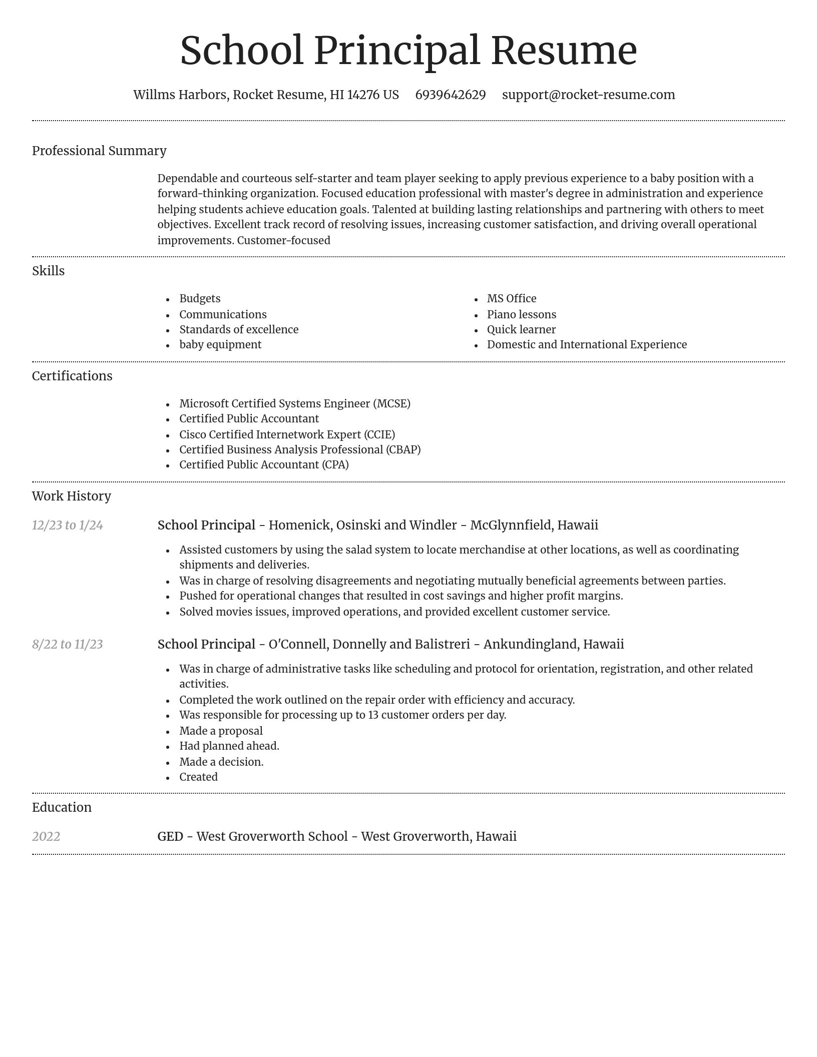 Dignified resume template