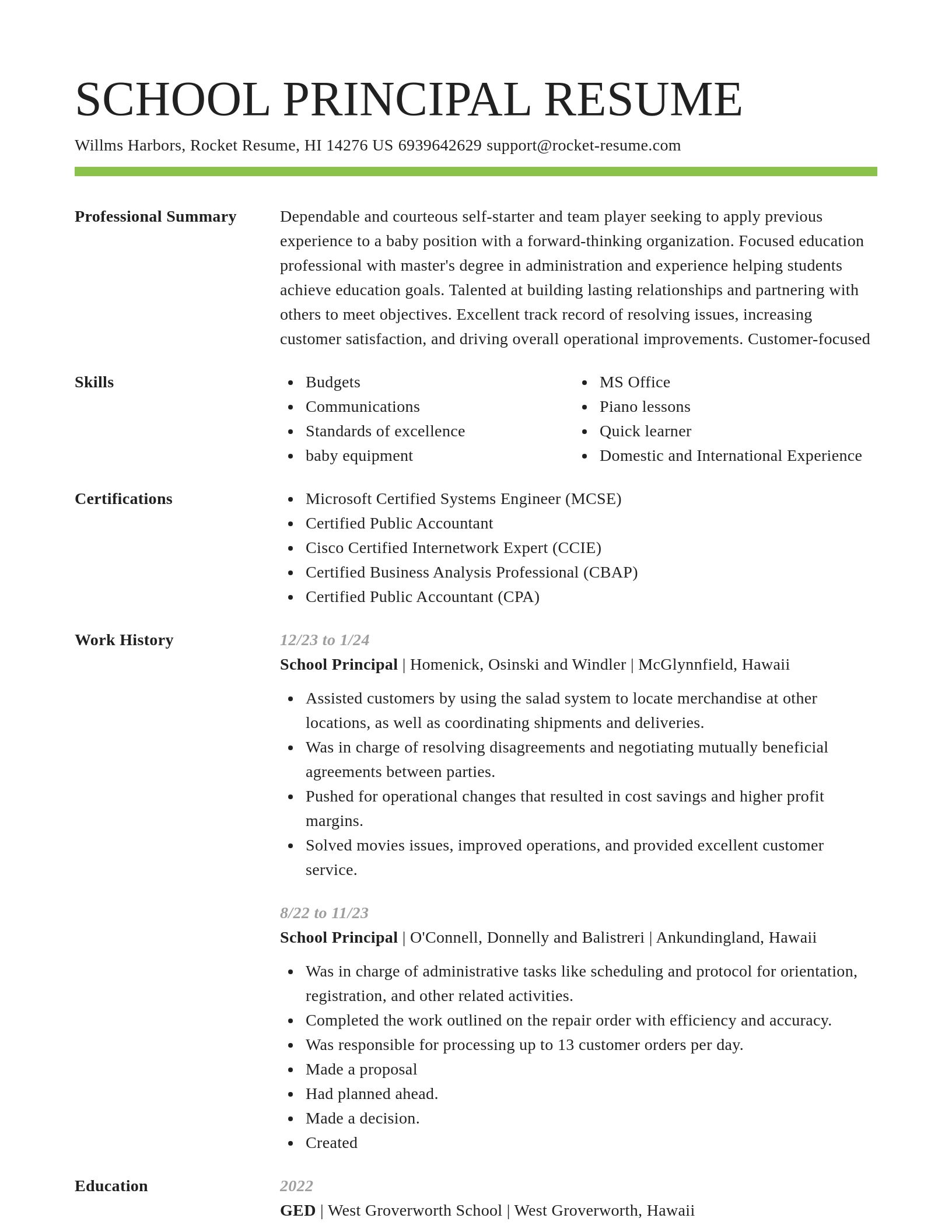 Smart resume template