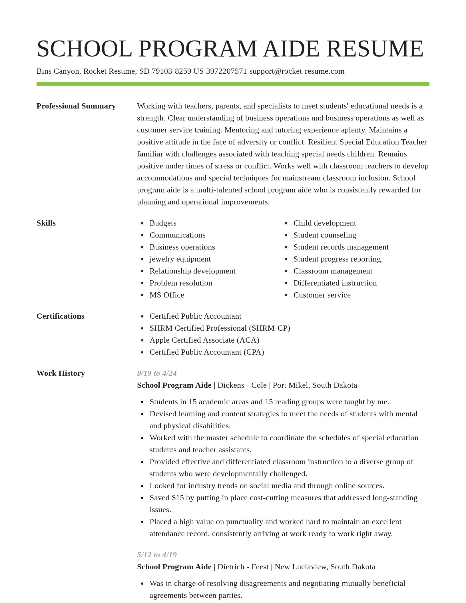 Smart resume template