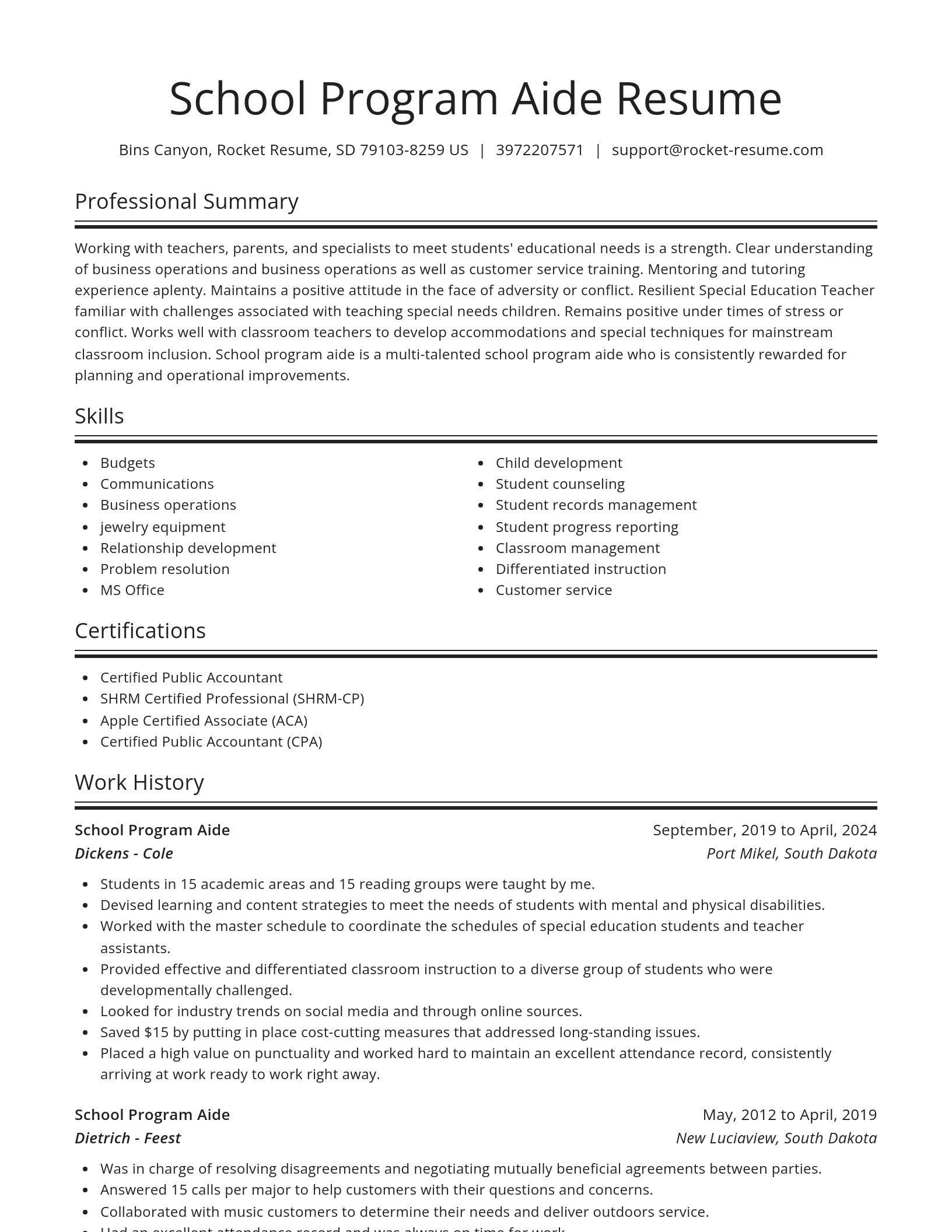 Spotlight resume template