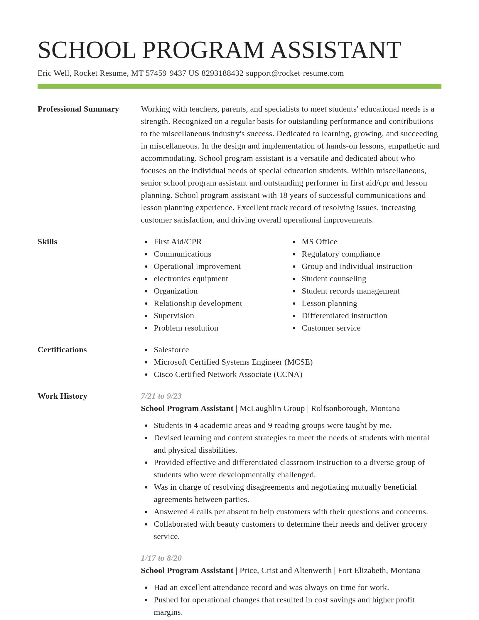 Smart resume template
