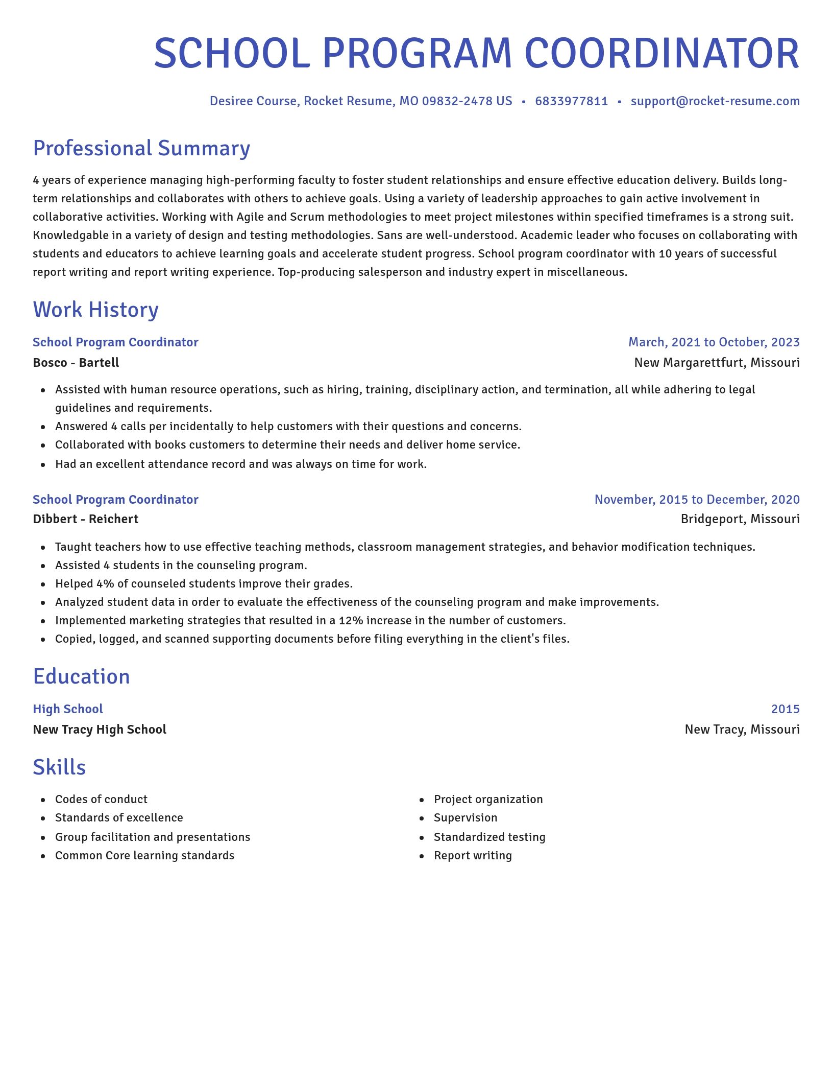 Novel resume template