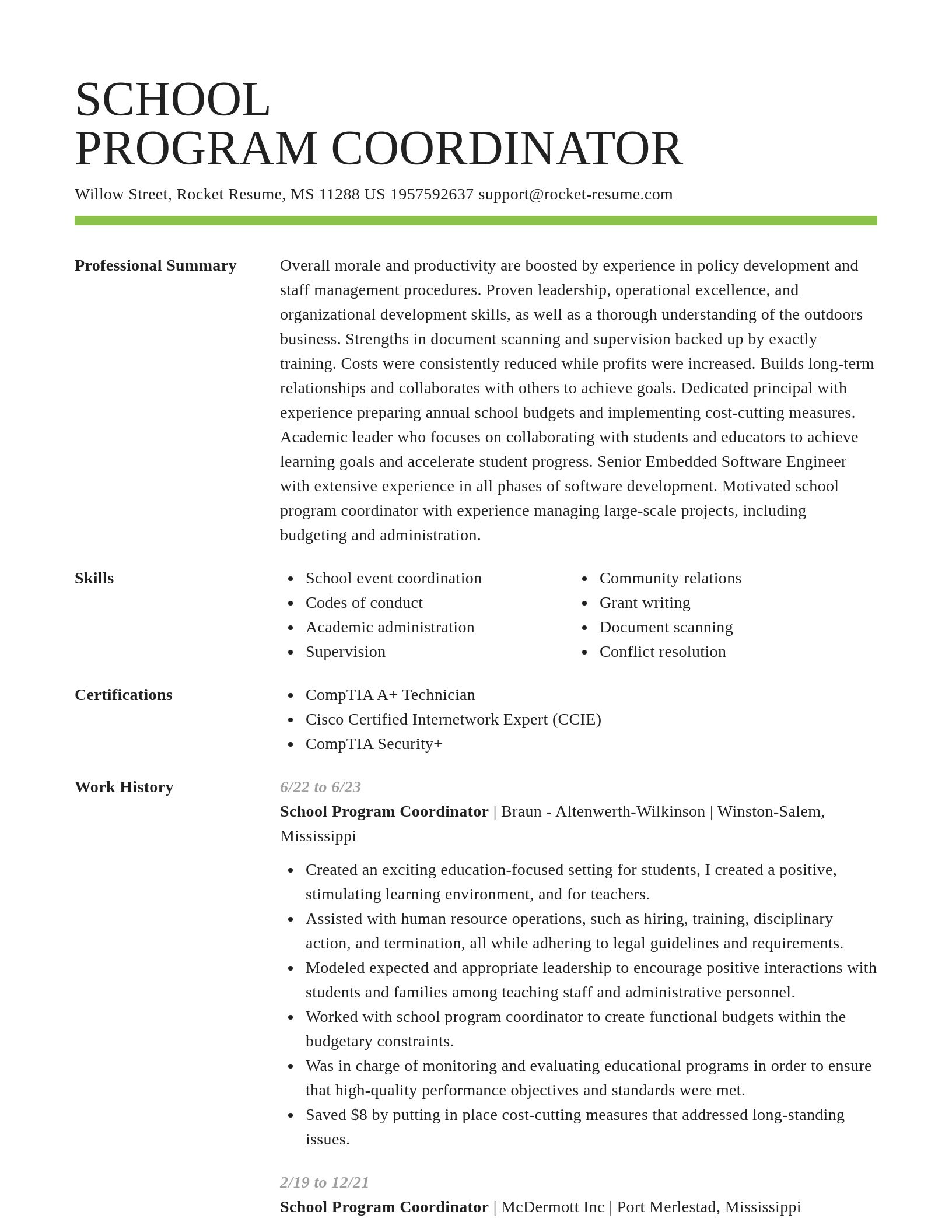 Smart resume template