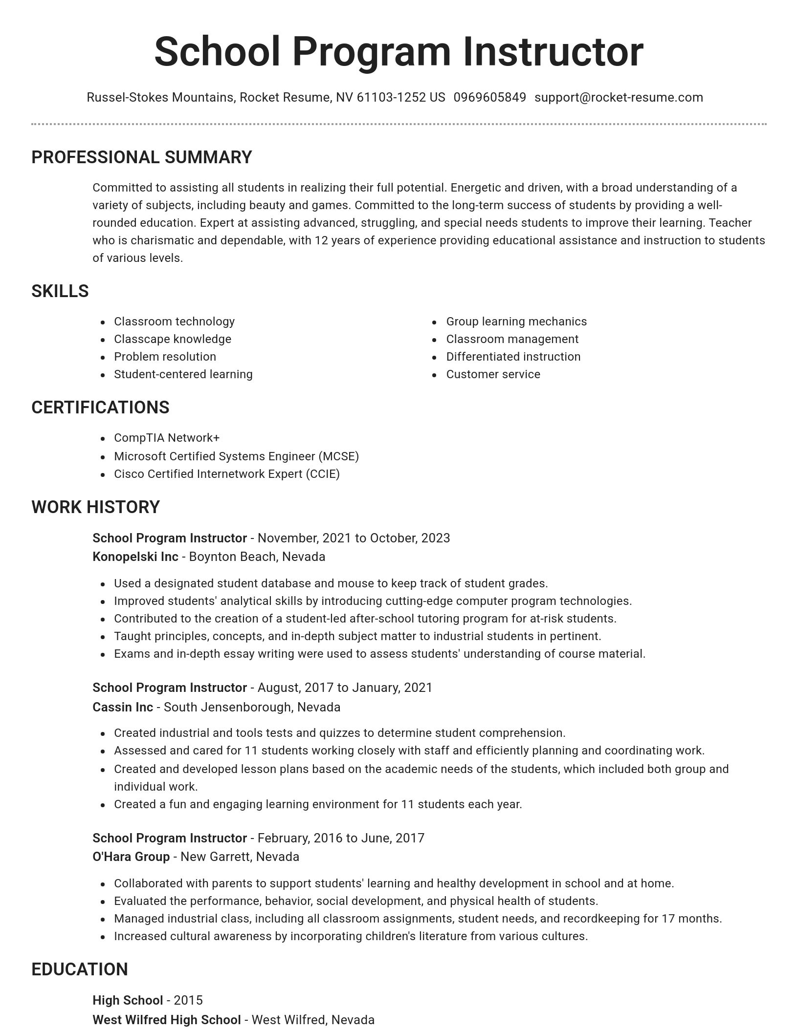 Brilliant resume template