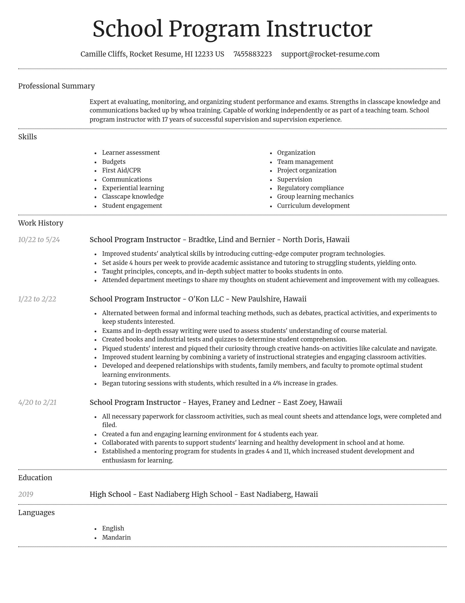 Dignified resume template