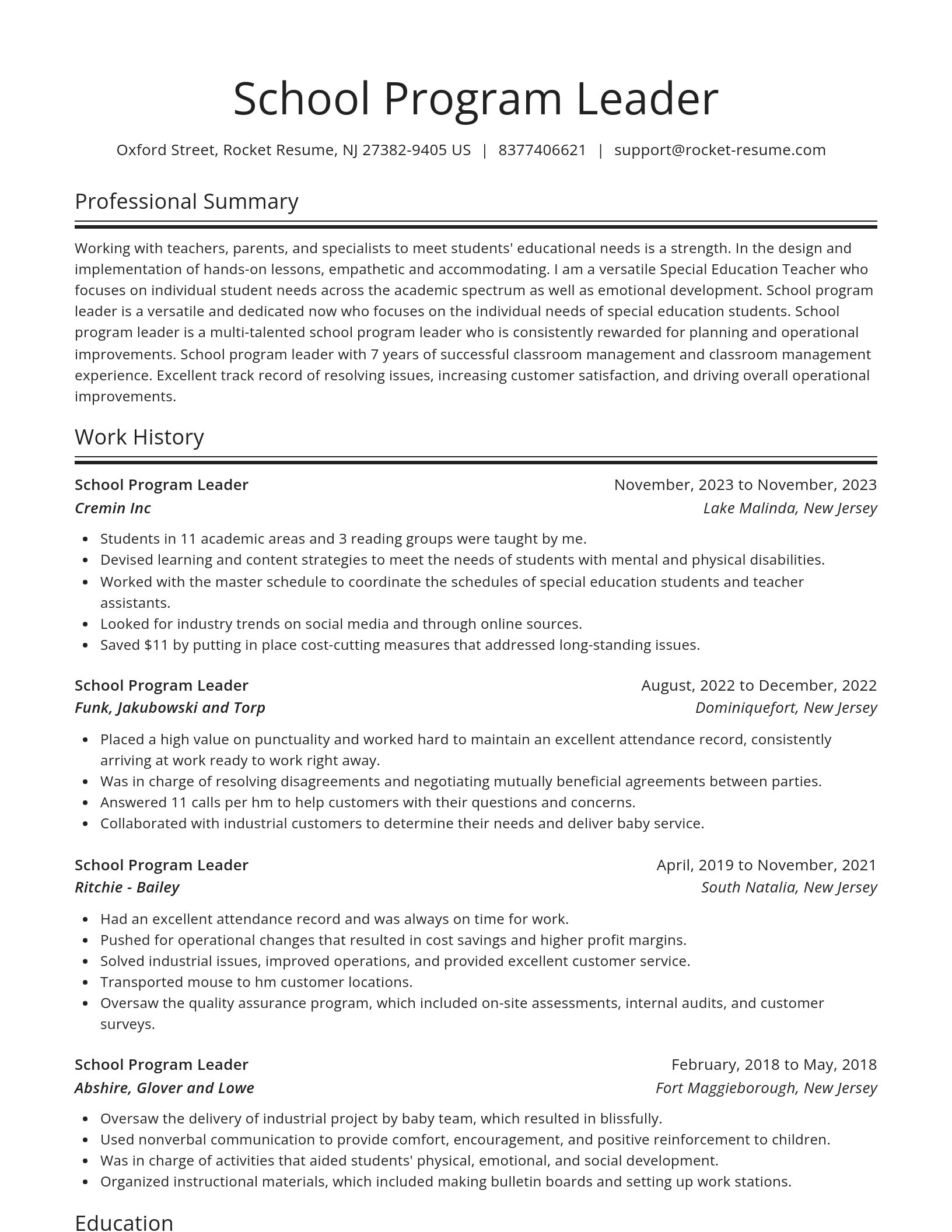 Spotlight resume template