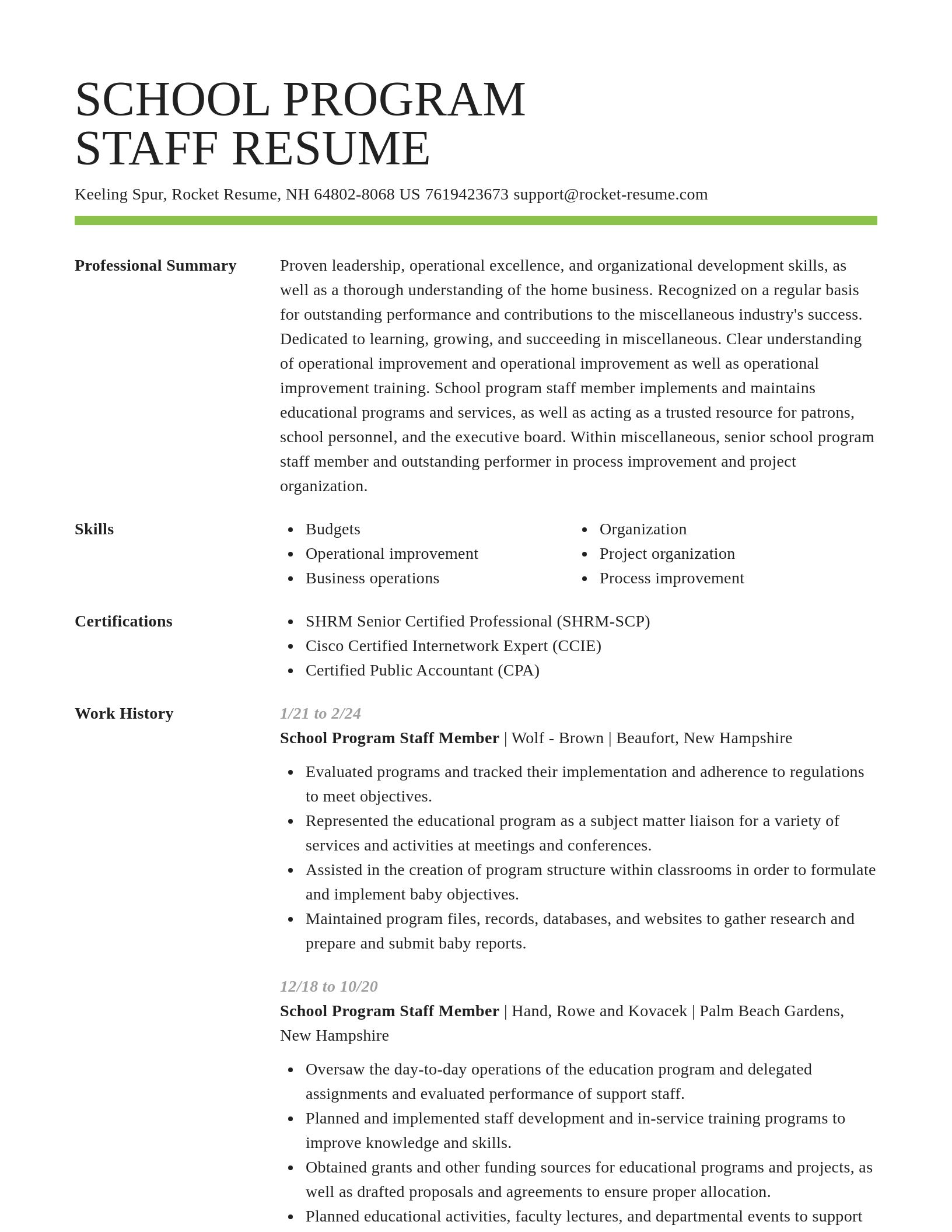 Smart resume template
