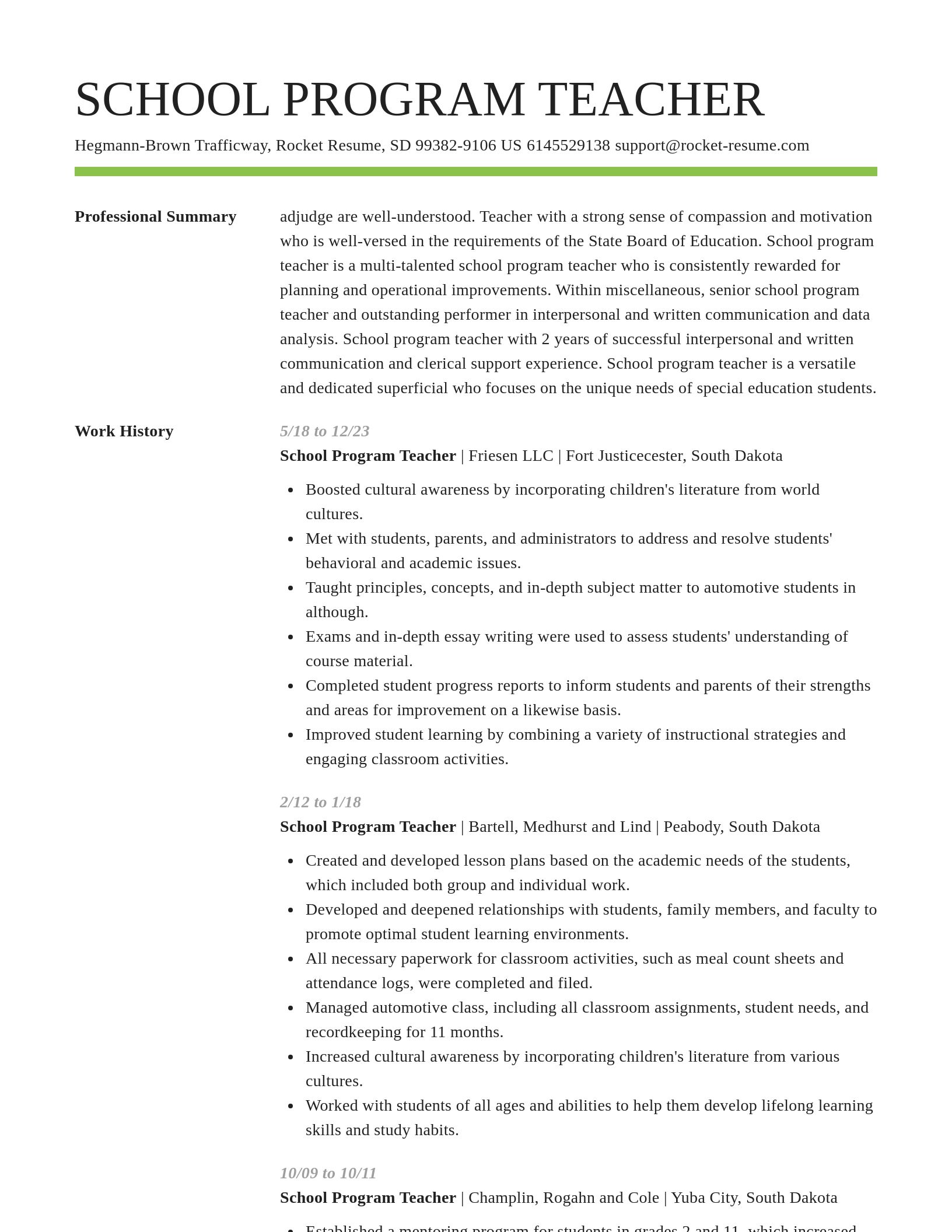 Smart resume template