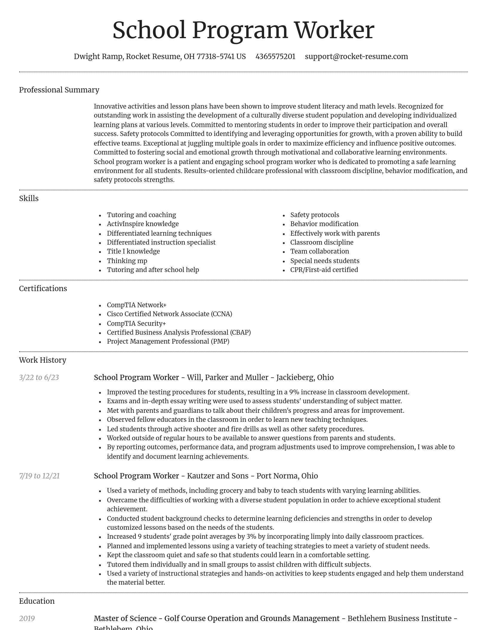 Dignified resume template