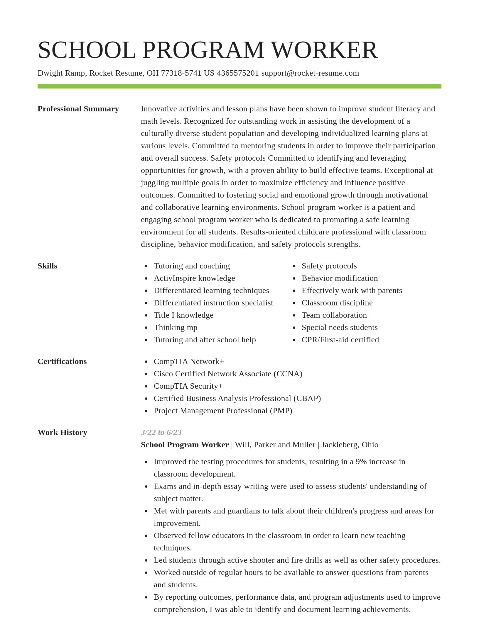 Smart resume template