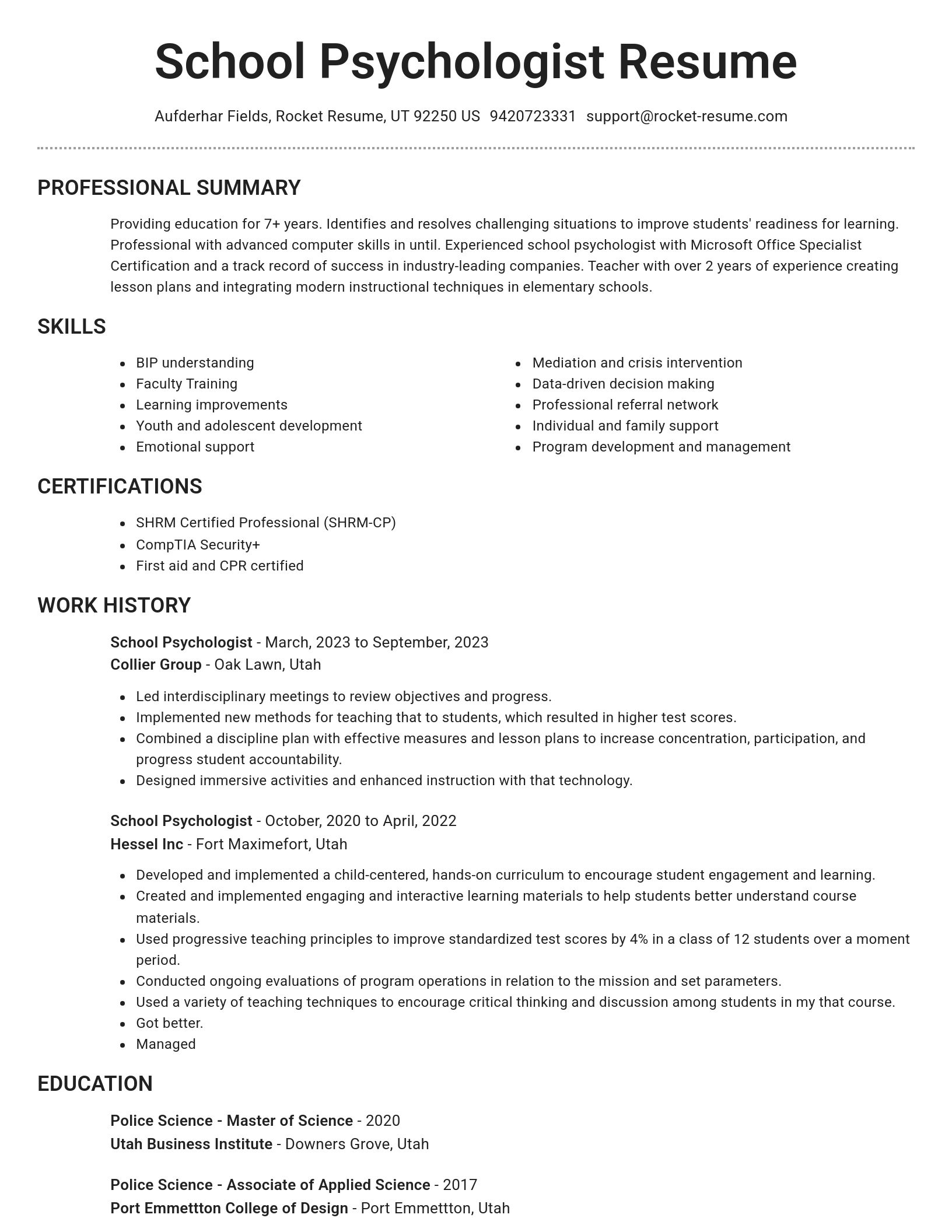 Brilliant resume template