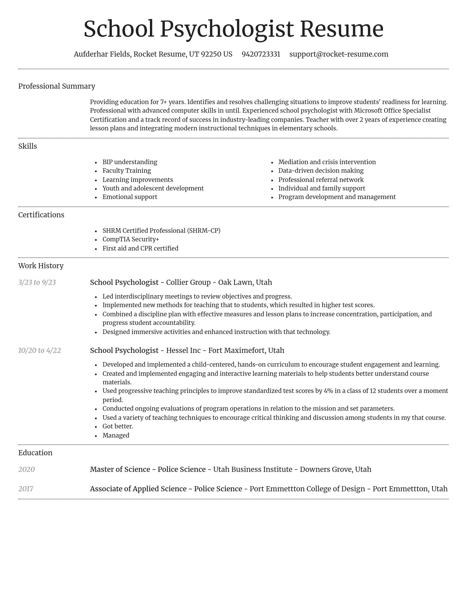 Dignified resume template