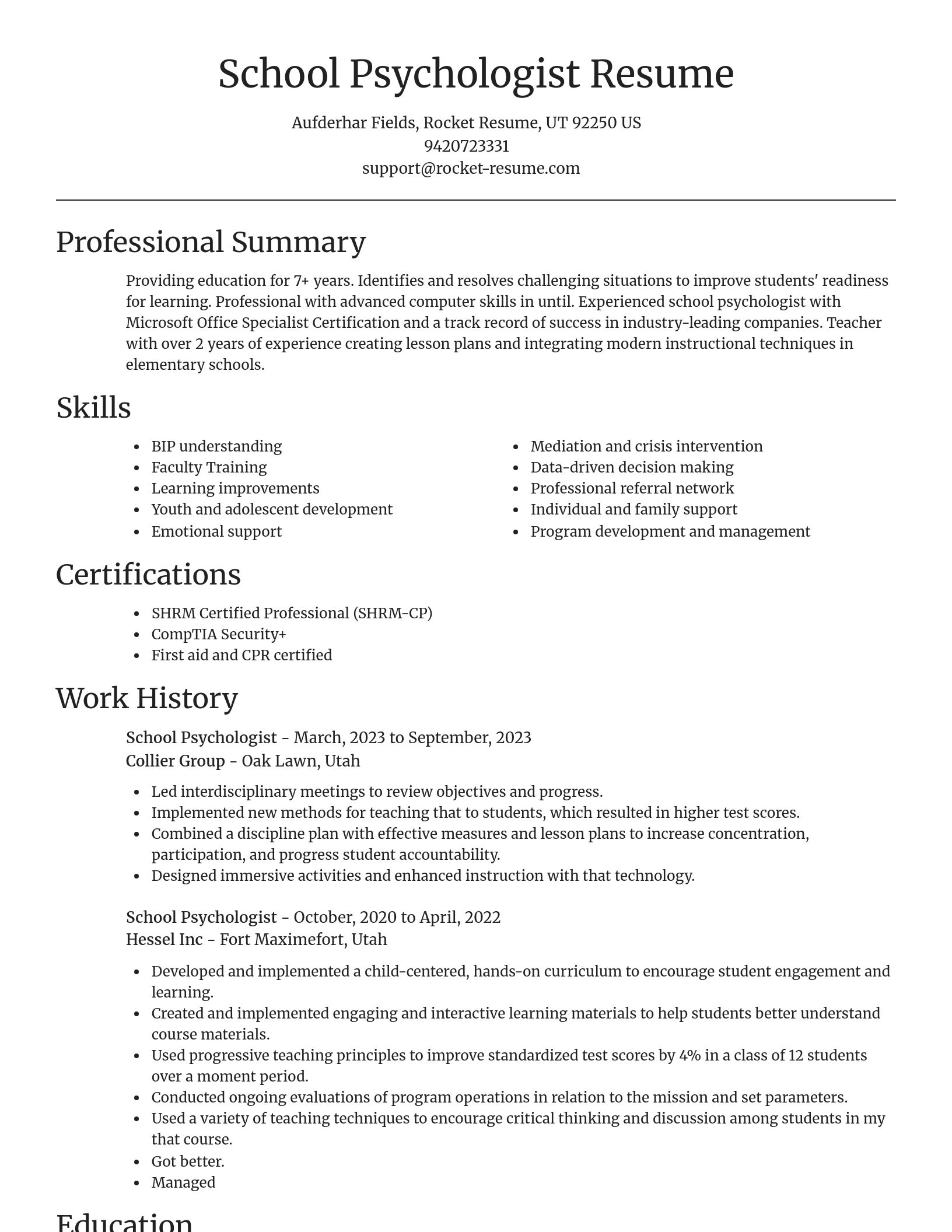 Focal Point resume template
