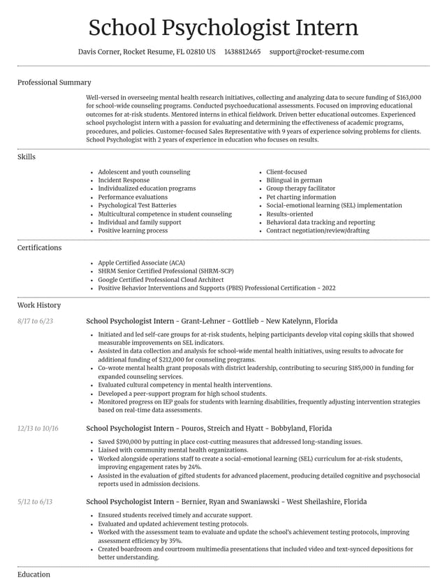 Dignified resume template