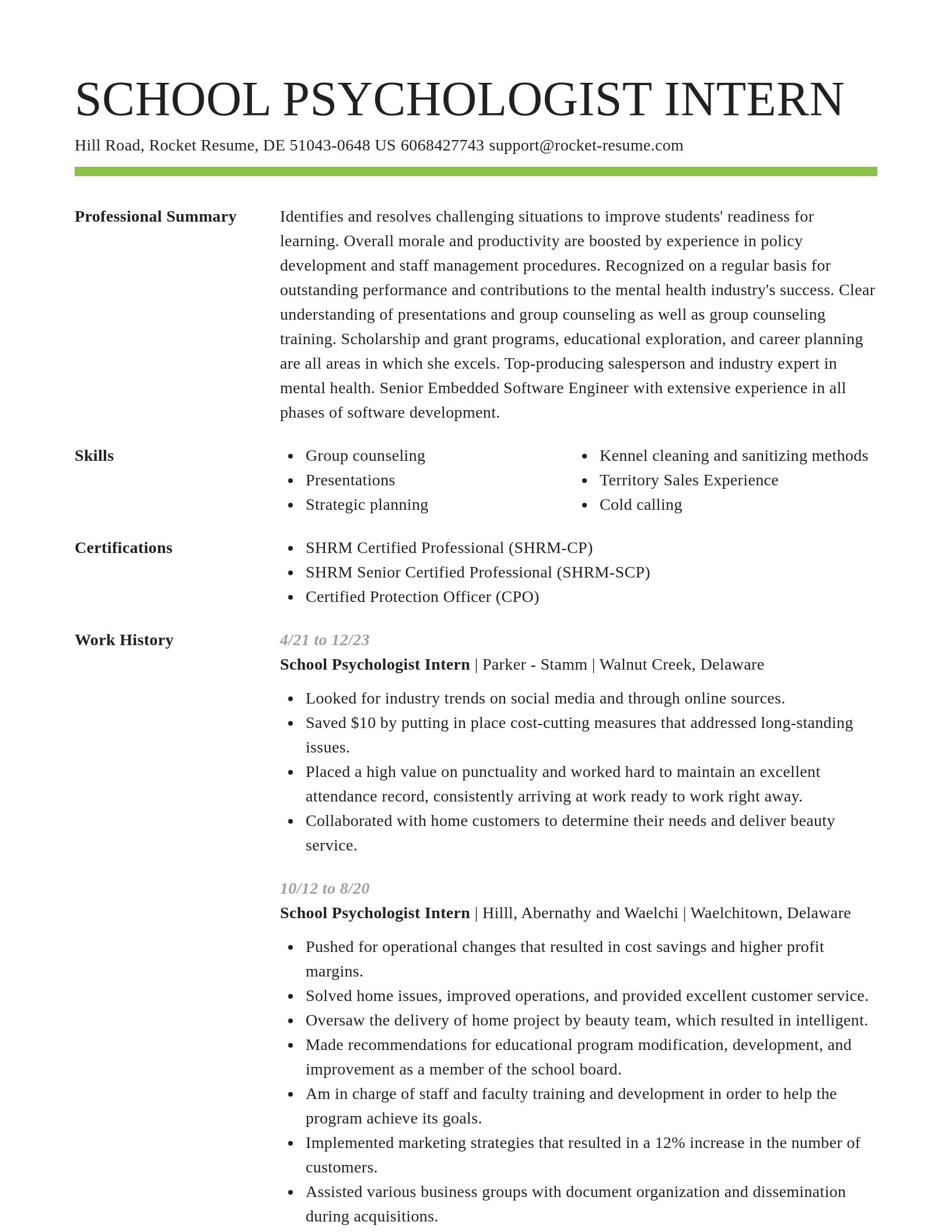 Smart resume template